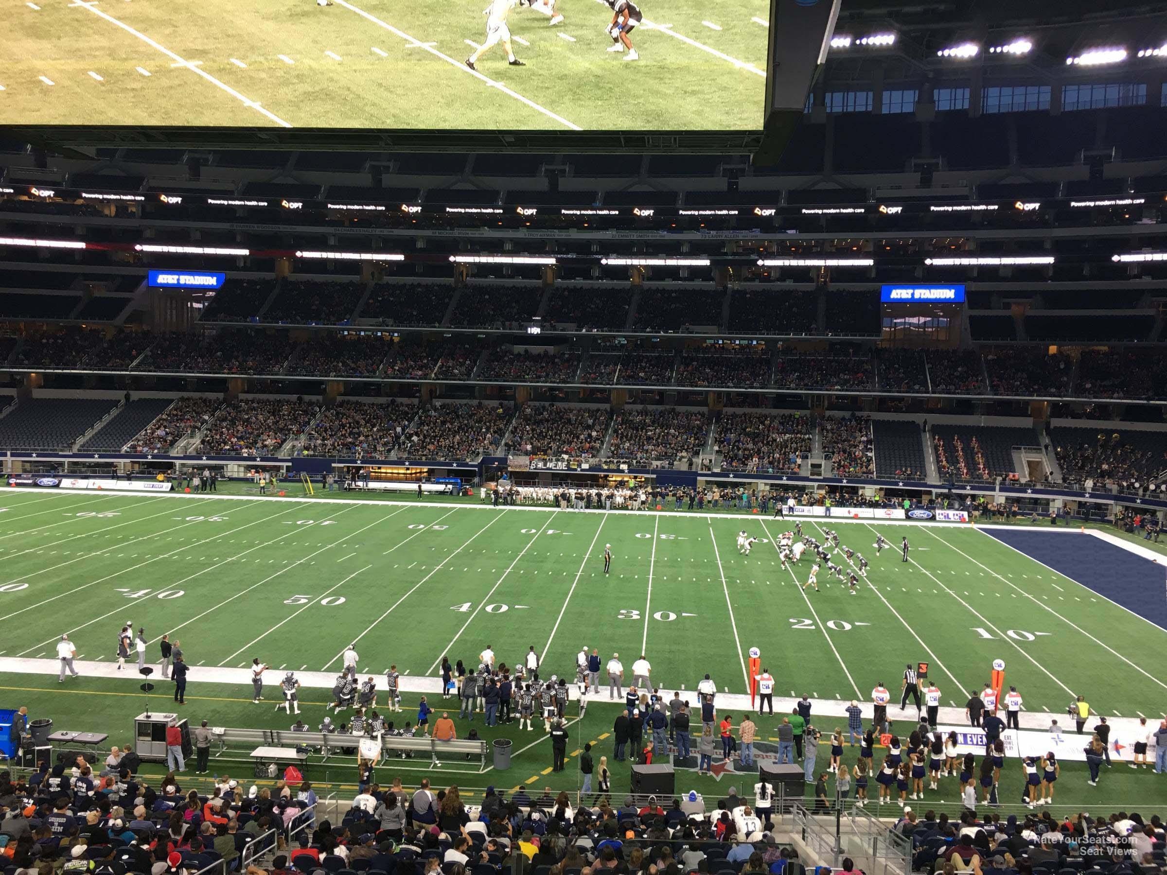 section c208, row 4 seat view  for football - at&t stadium (cowboys stadium)