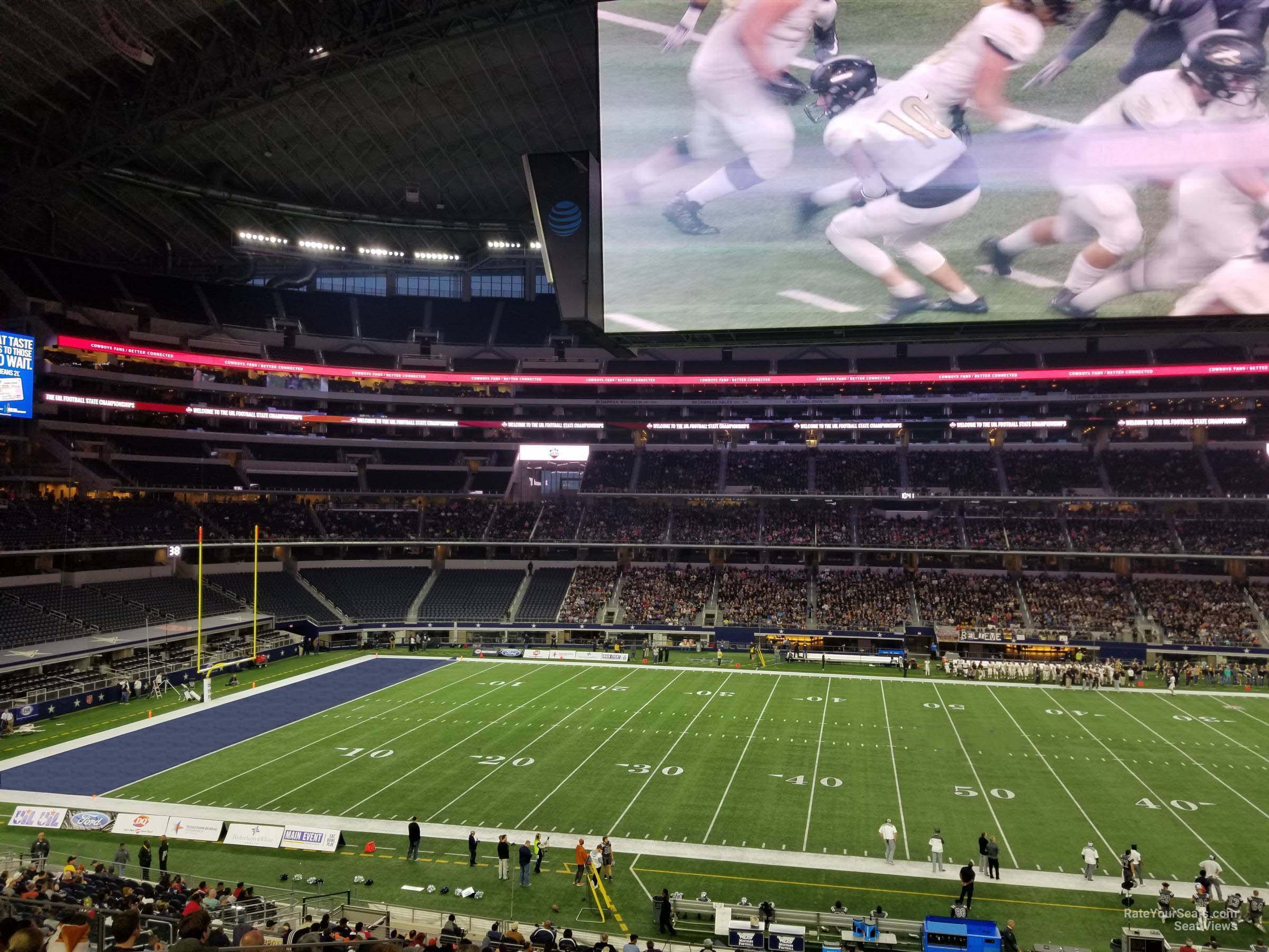 section c210, row 10 seat view  for football - at&t stadium (cowboys stadium)