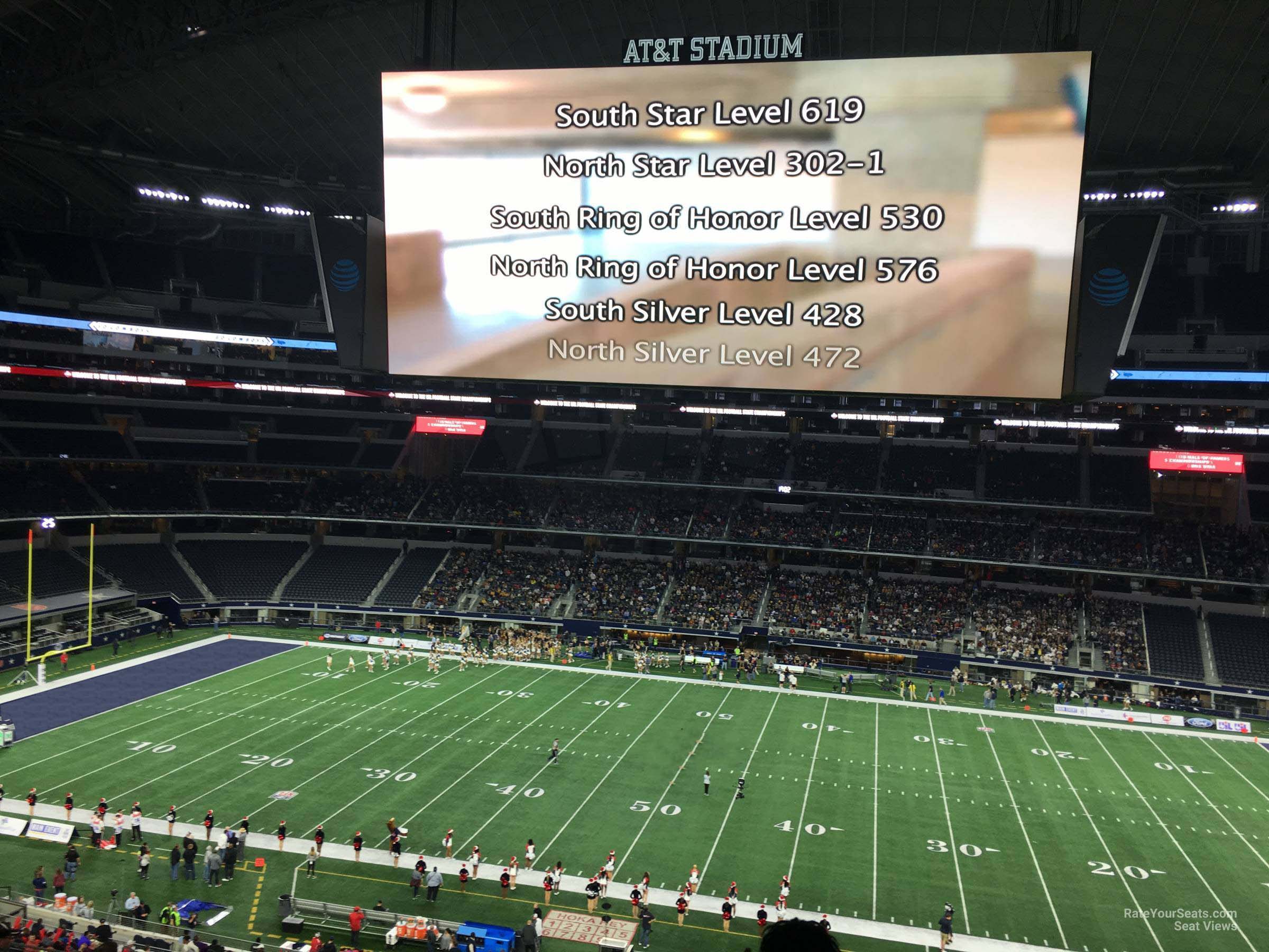 section c308, row 10 seat view  for football - at&t stadium (cowboys stadium)