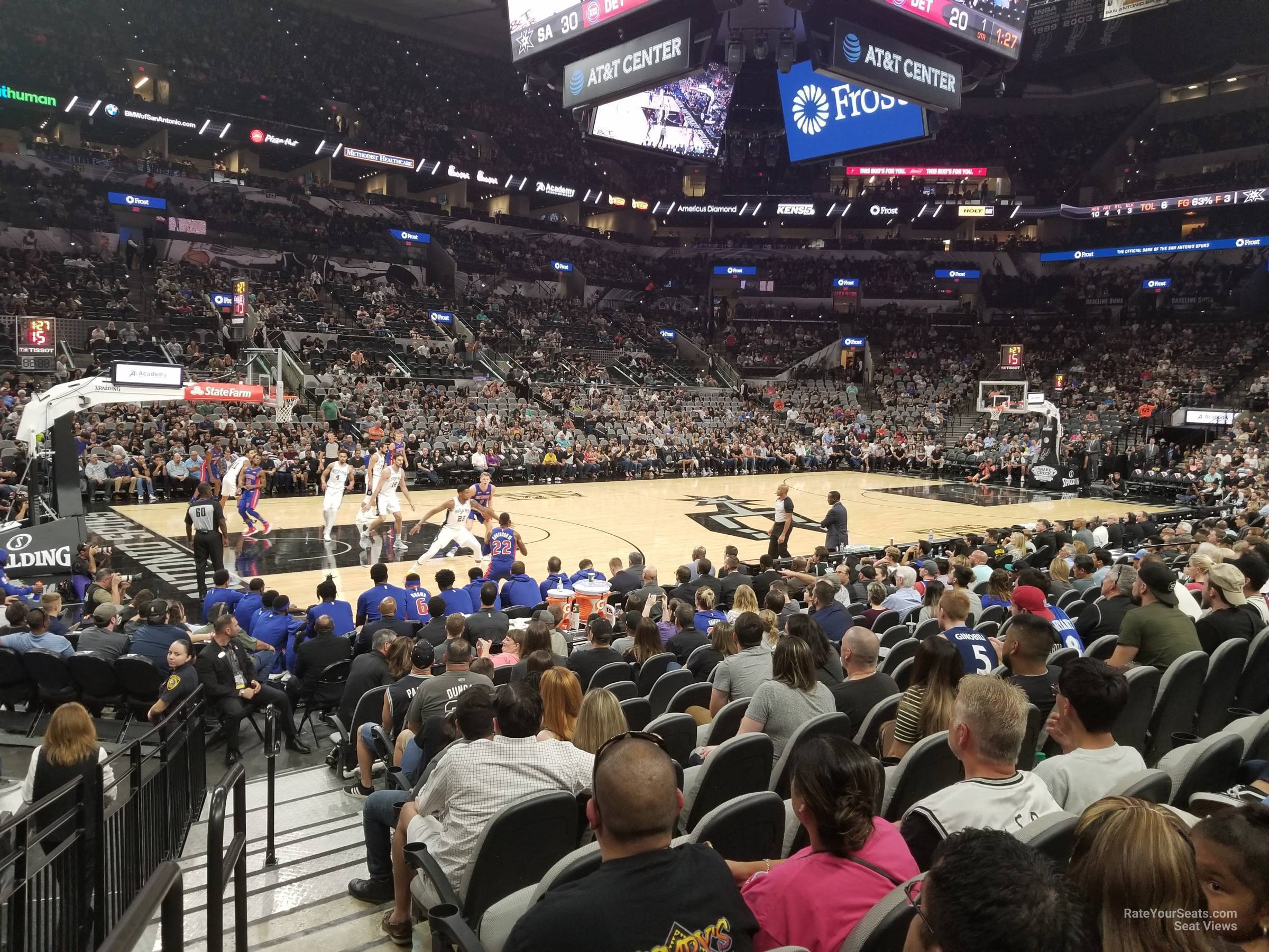 section 10, row 13 seat view  for basketball - frost bank center