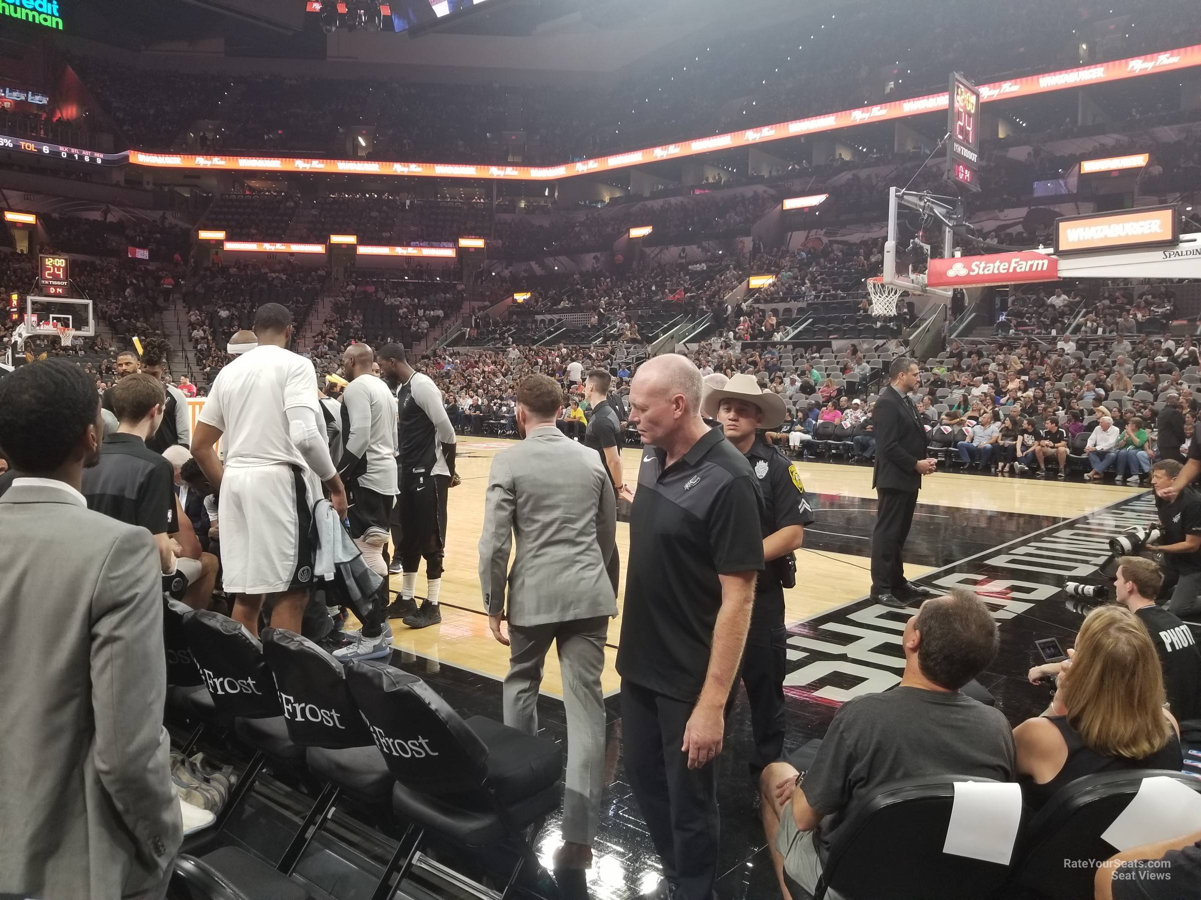 section 2, row 5 seat view  for basketball - at&t center