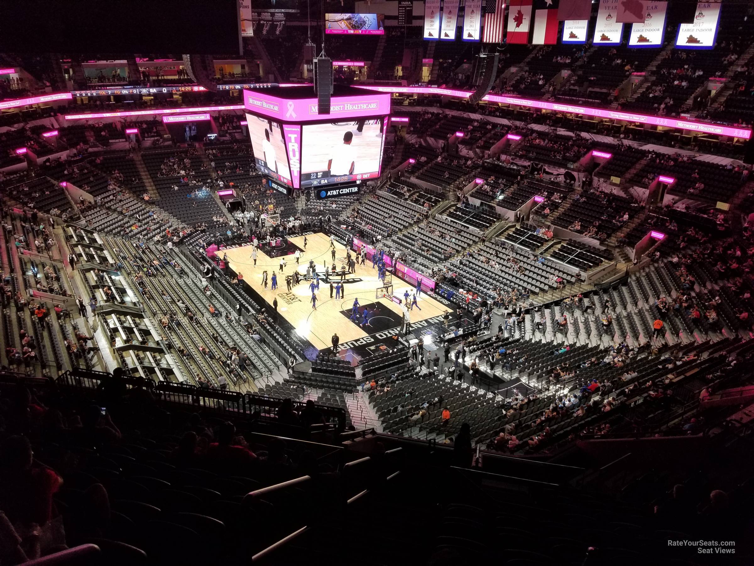 section 218, row 15 seat view  for basketball - frost bank center