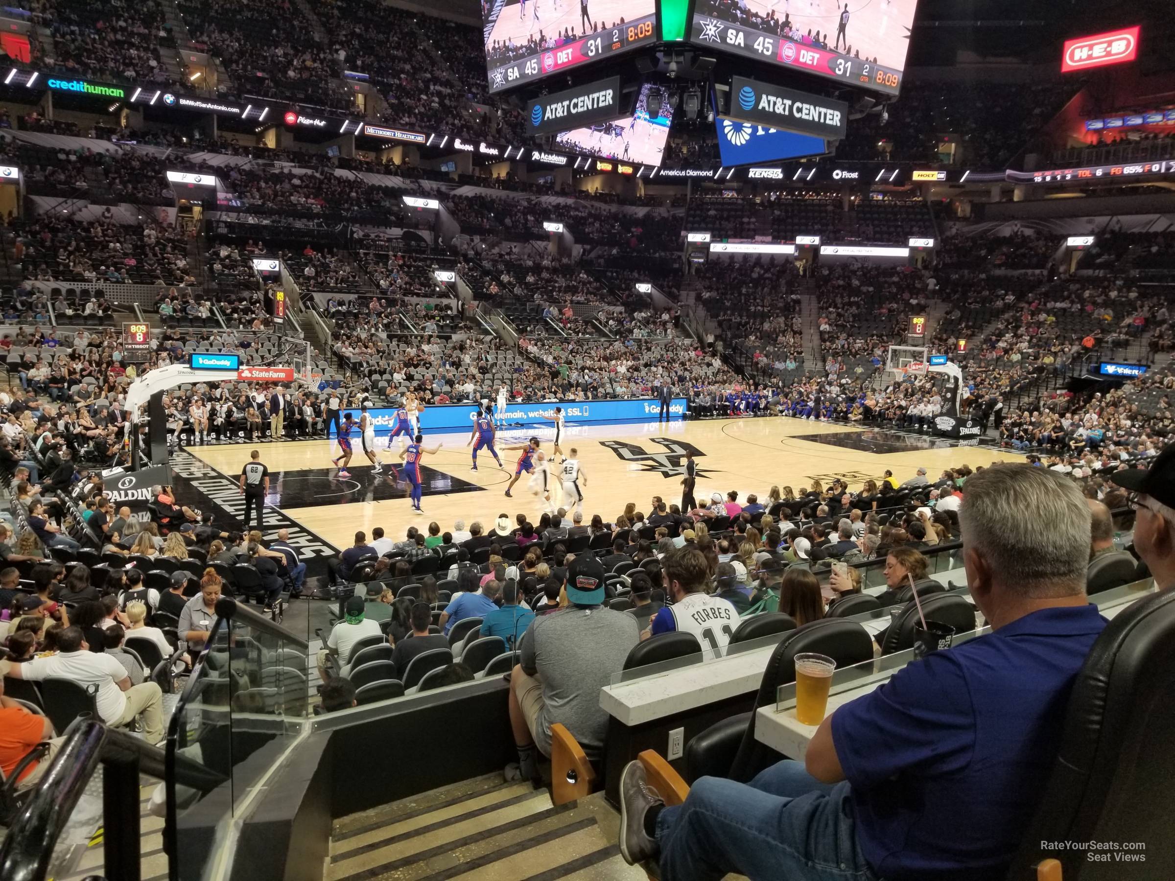 section 28, row 5 seat view  for basketball - frost bank center