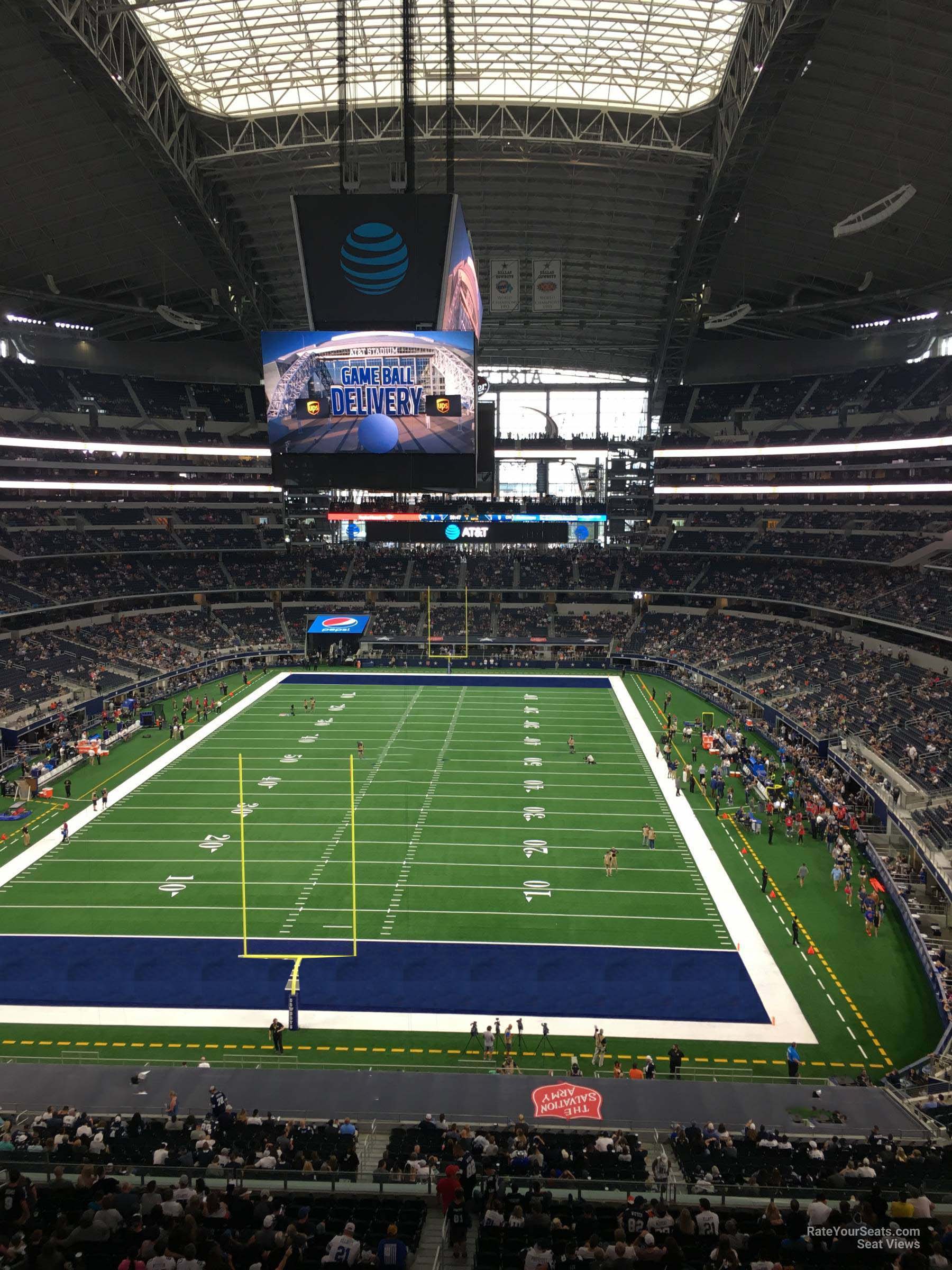 section 322, row 3 seat view  for football - at&t stadium (cowboys stadium)