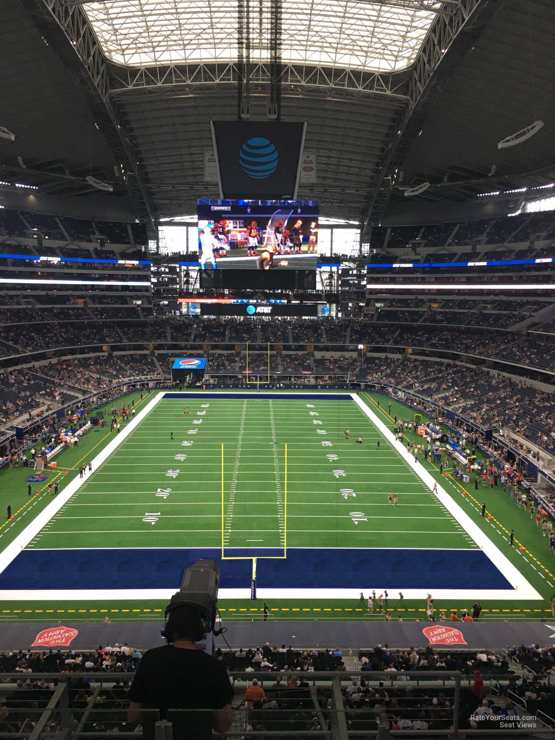 section 323, row 3 seat view  for football - at&t stadium (cowboys stadium)