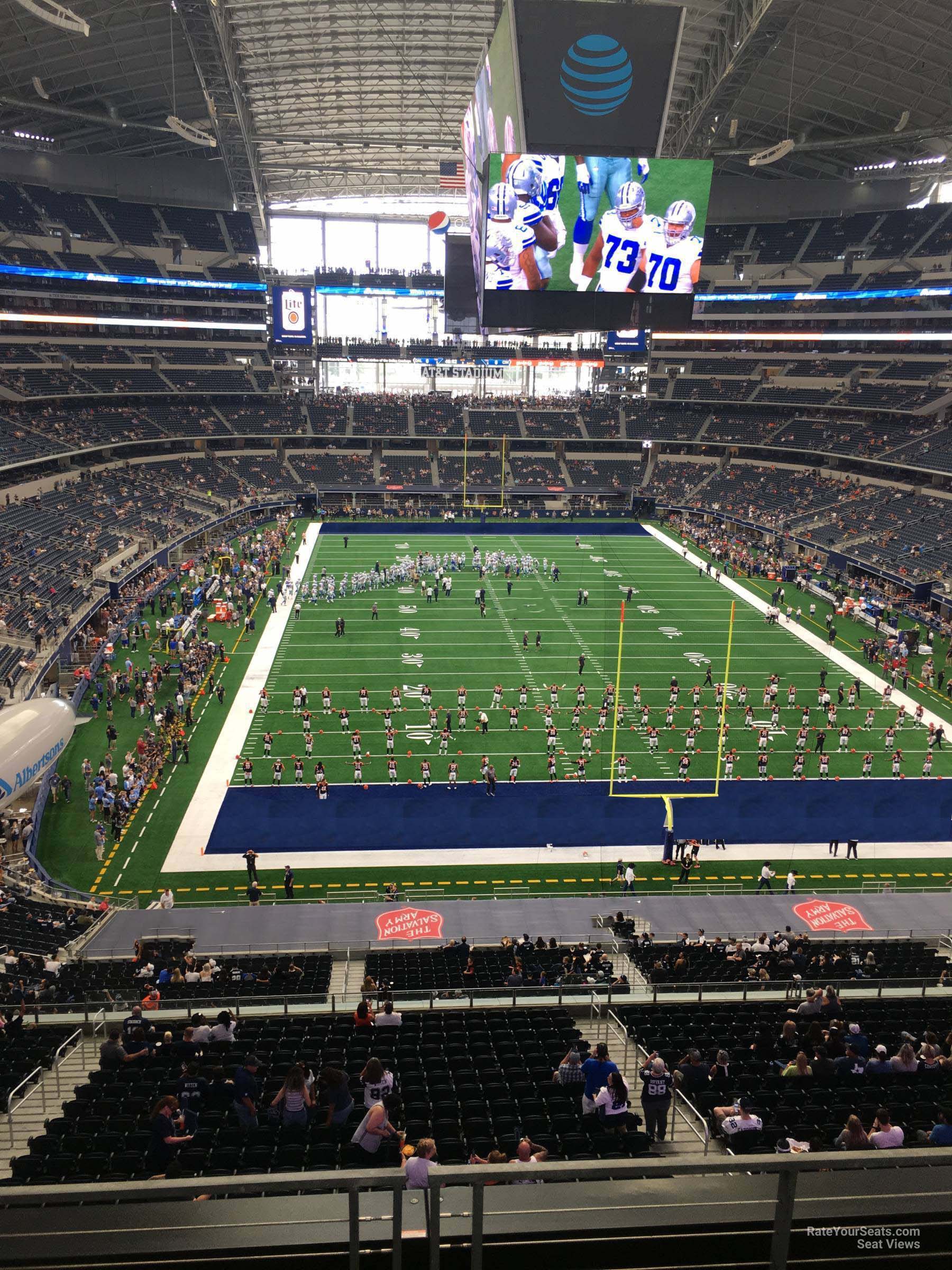 section 349, row 3 seat view  for football - at&t stadium (cowboys stadium)