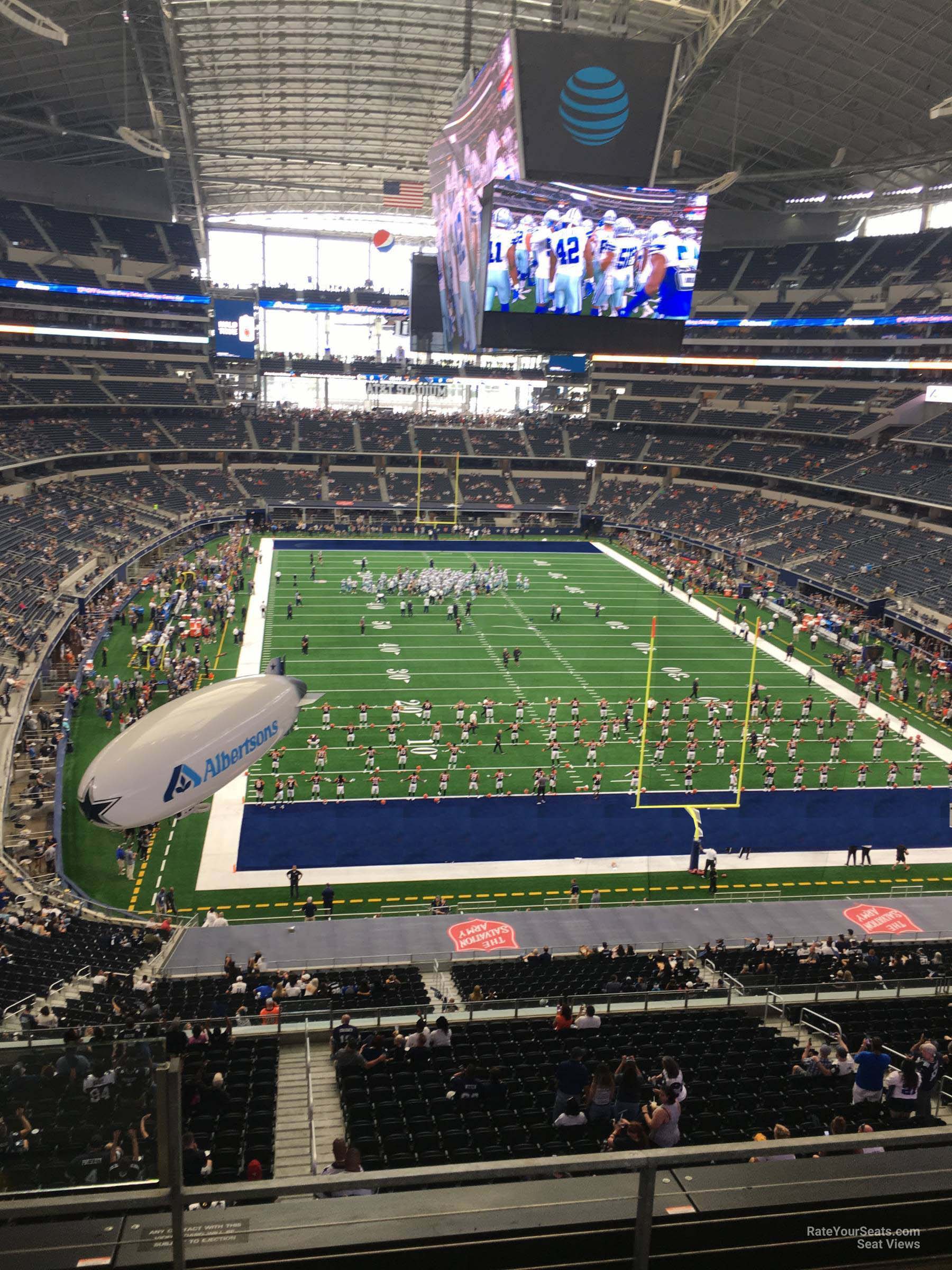 section 350, row 3 seat view  for football - at&t stadium (cowboys stadium)