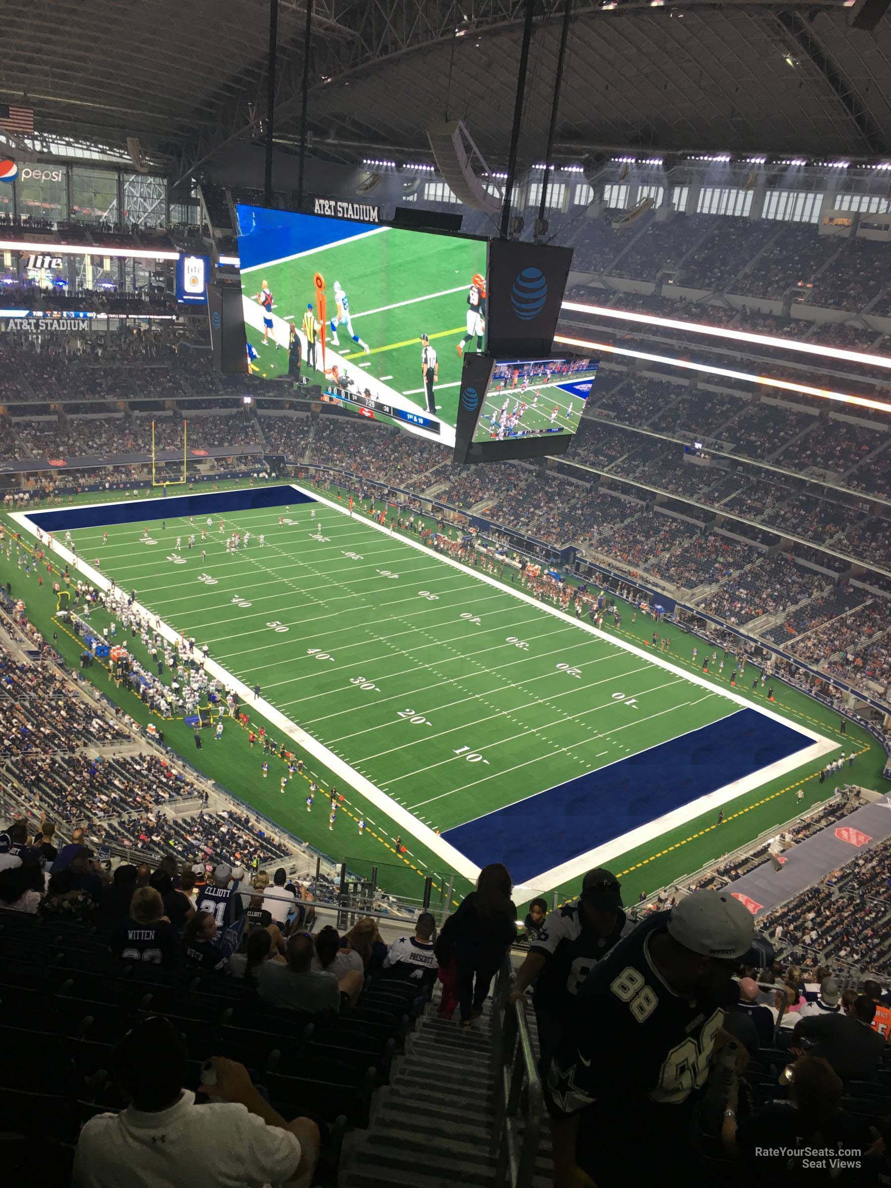 section 405, row 22 seat view  for football - at&t stadium (cowboys stadium)