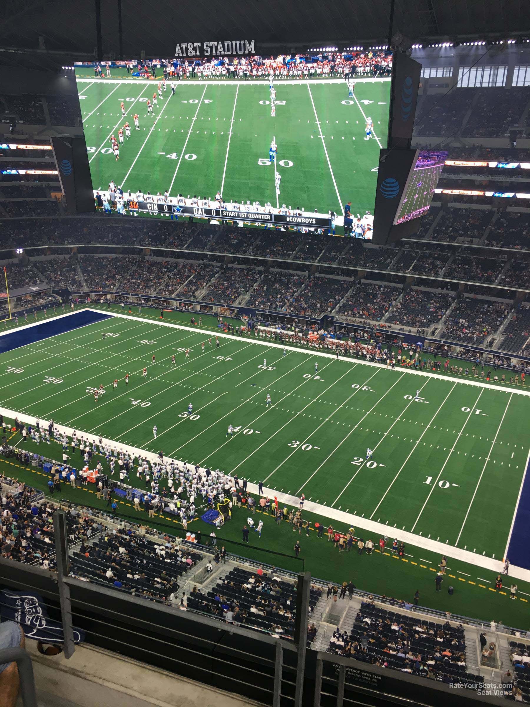 section 407, row 4 seat view  for football - at&t stadium (cowboys stadium)