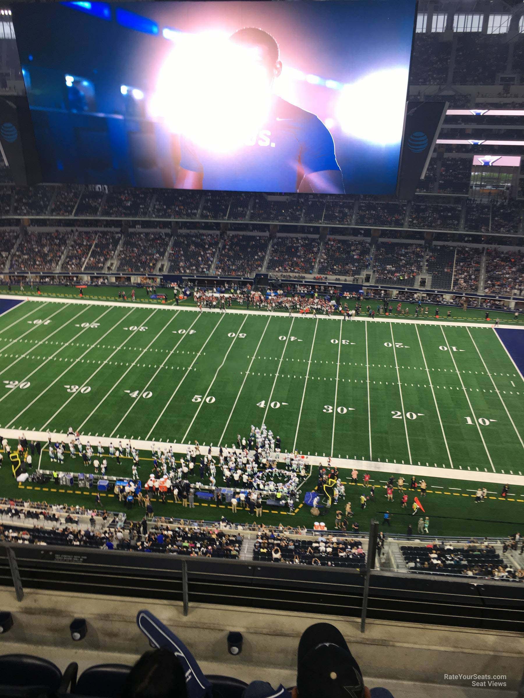 section 410, row 4 seat view  for football - at&t stadium (cowboys stadium)