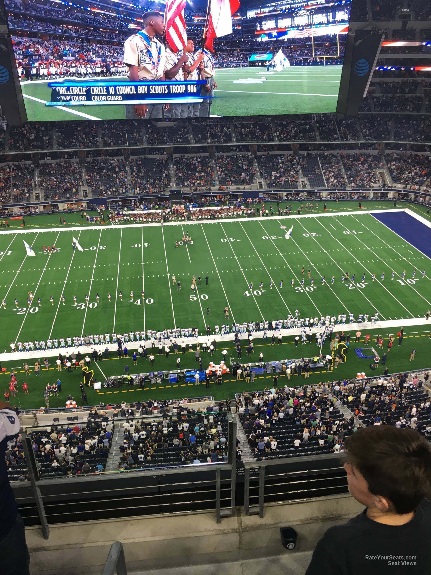 section 413, row 4 seat view  for football - at&t stadium