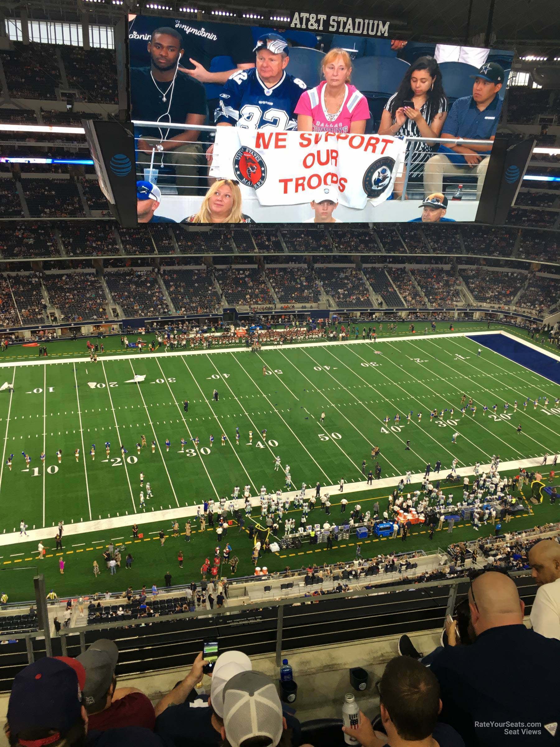 section 415, row 4 seat view  for football - at&t stadium (cowboys stadium)