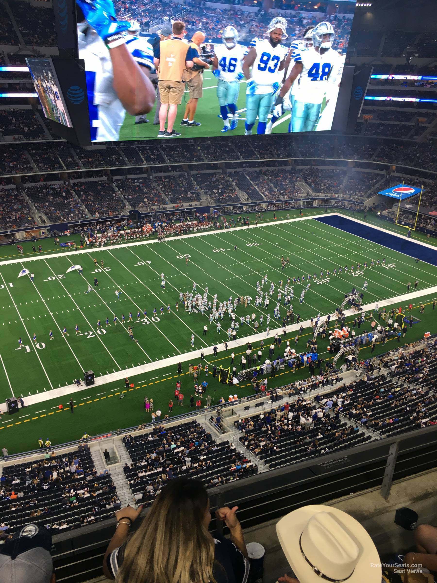 section 417, row 4 seat view  for football - at&t stadium (cowboys stadium)