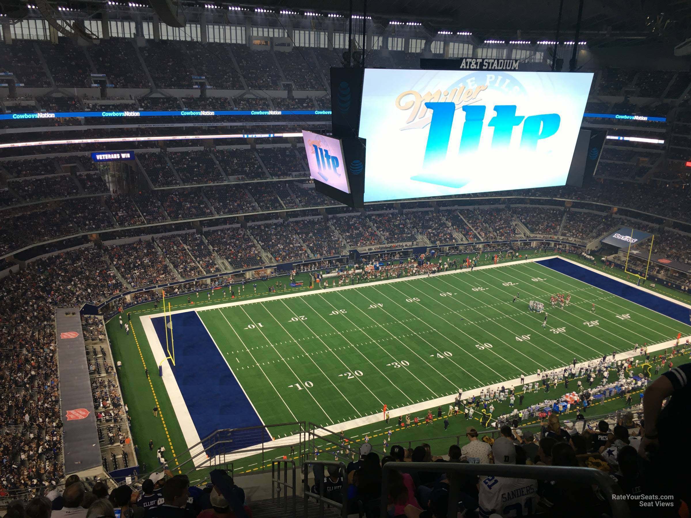 section 419, row 22 seat view  for football - at&t stadium (cowboys stadium)