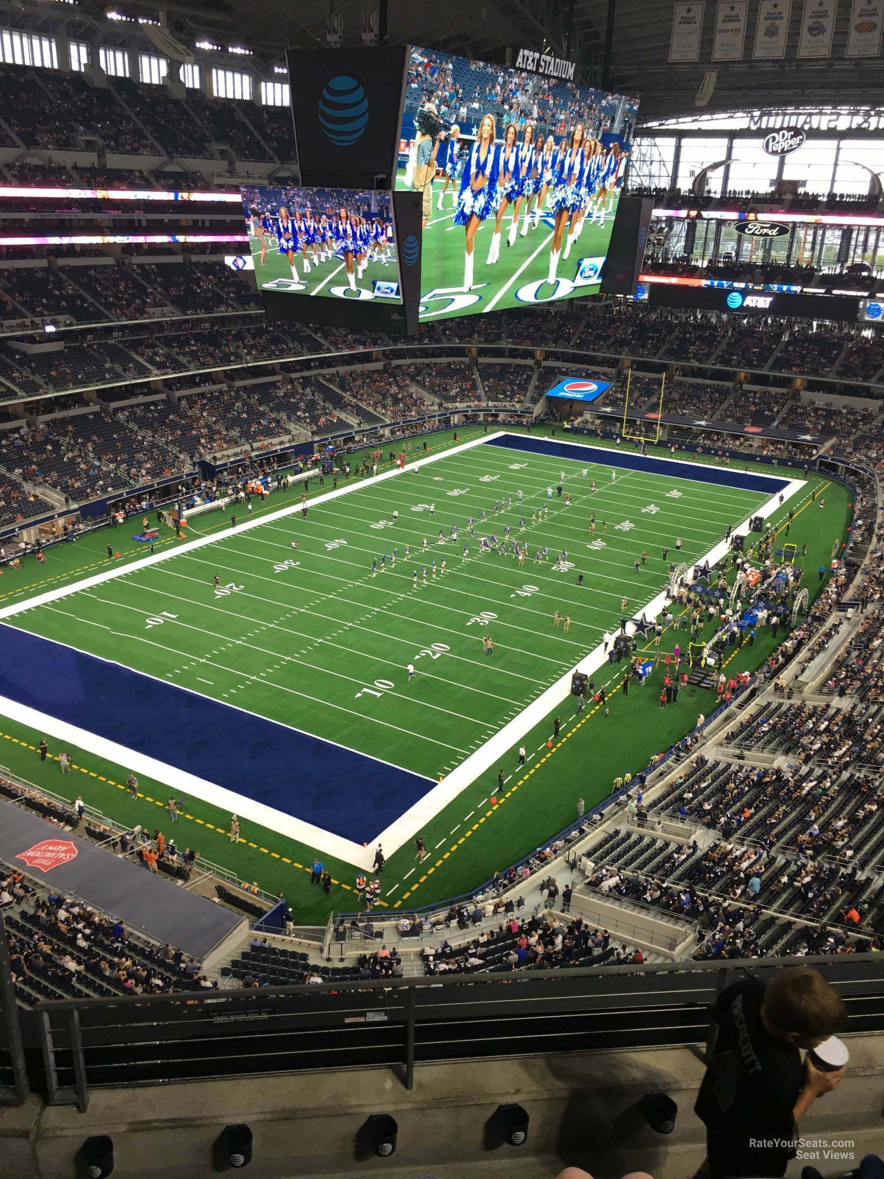 section 423, row 4 seat view  for football - at&t stadium (cowboys stadium)