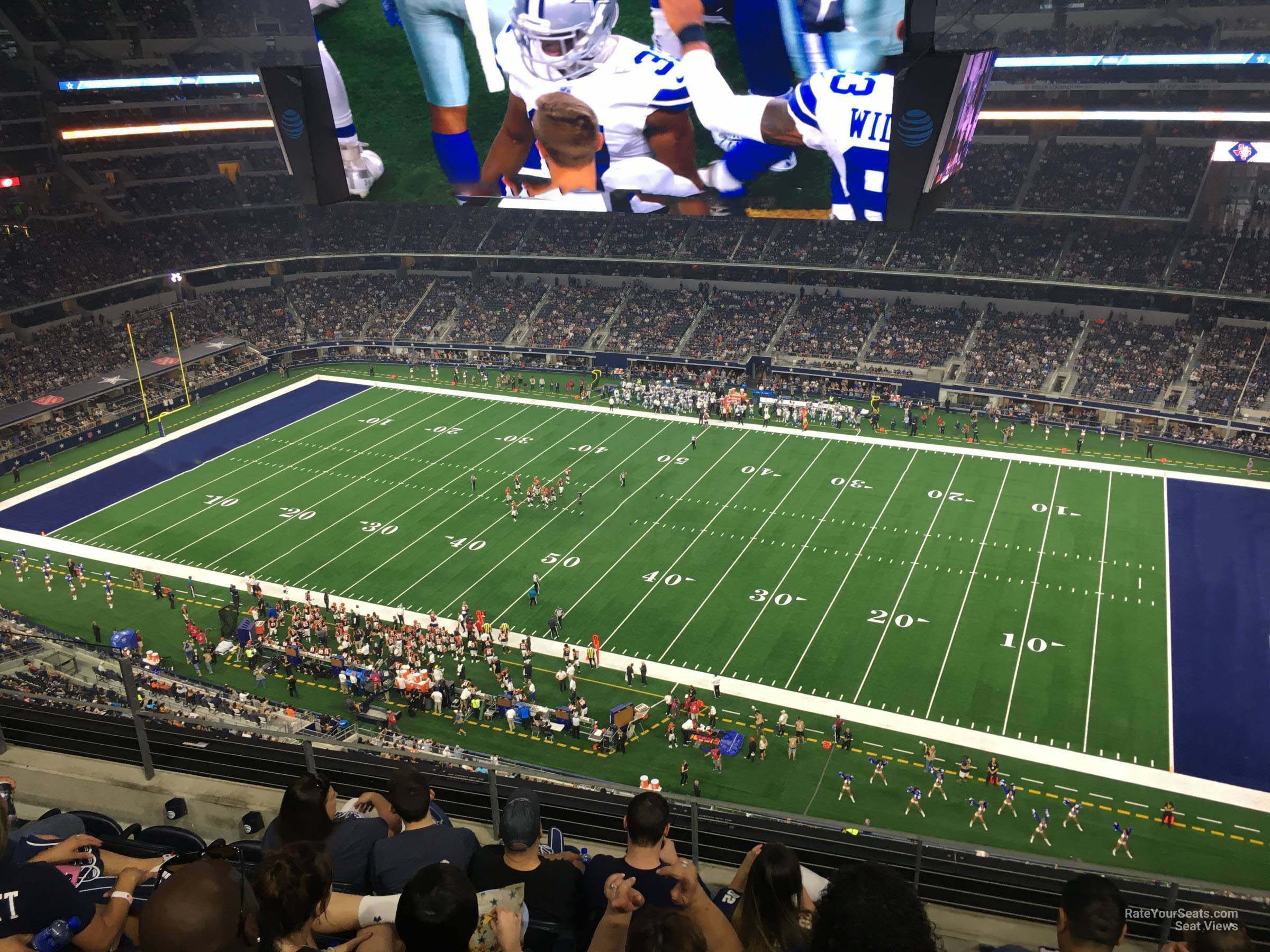 section 440, row 22 seat view  for football - at&t stadium (cowboys stadium)