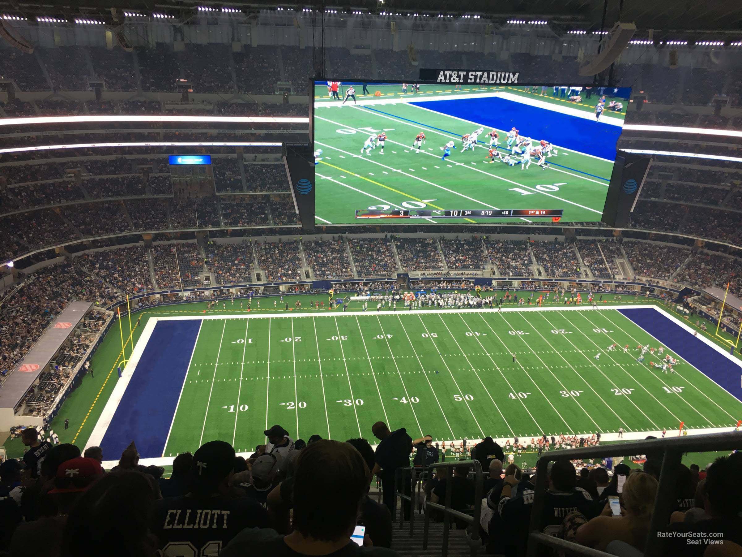 section 450, row 22 seat view  for football - at&t stadium (cowboys stadium)