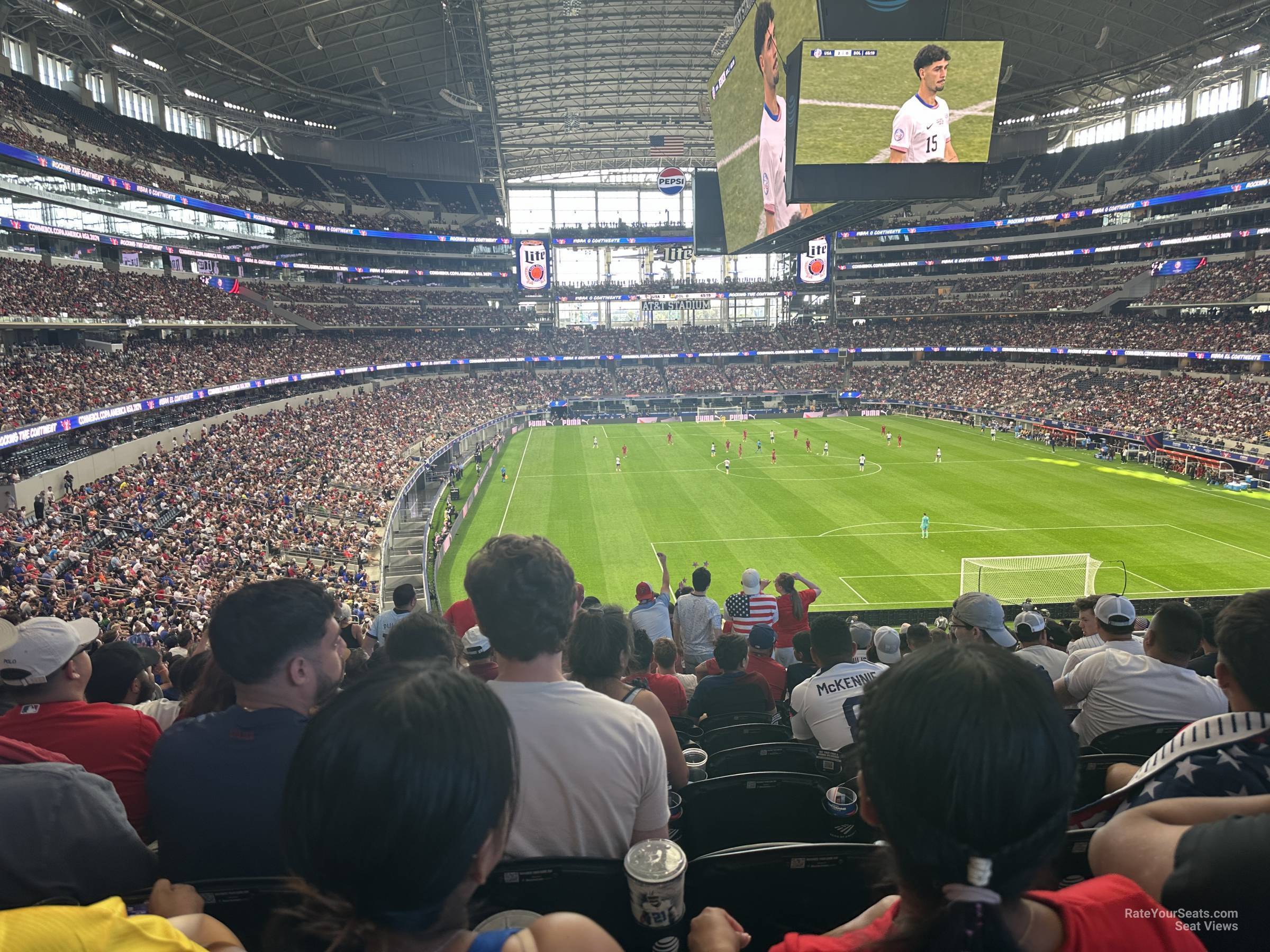 section 201, row 15 seat view  for soccer - at&t stadium (cowboys stadium)