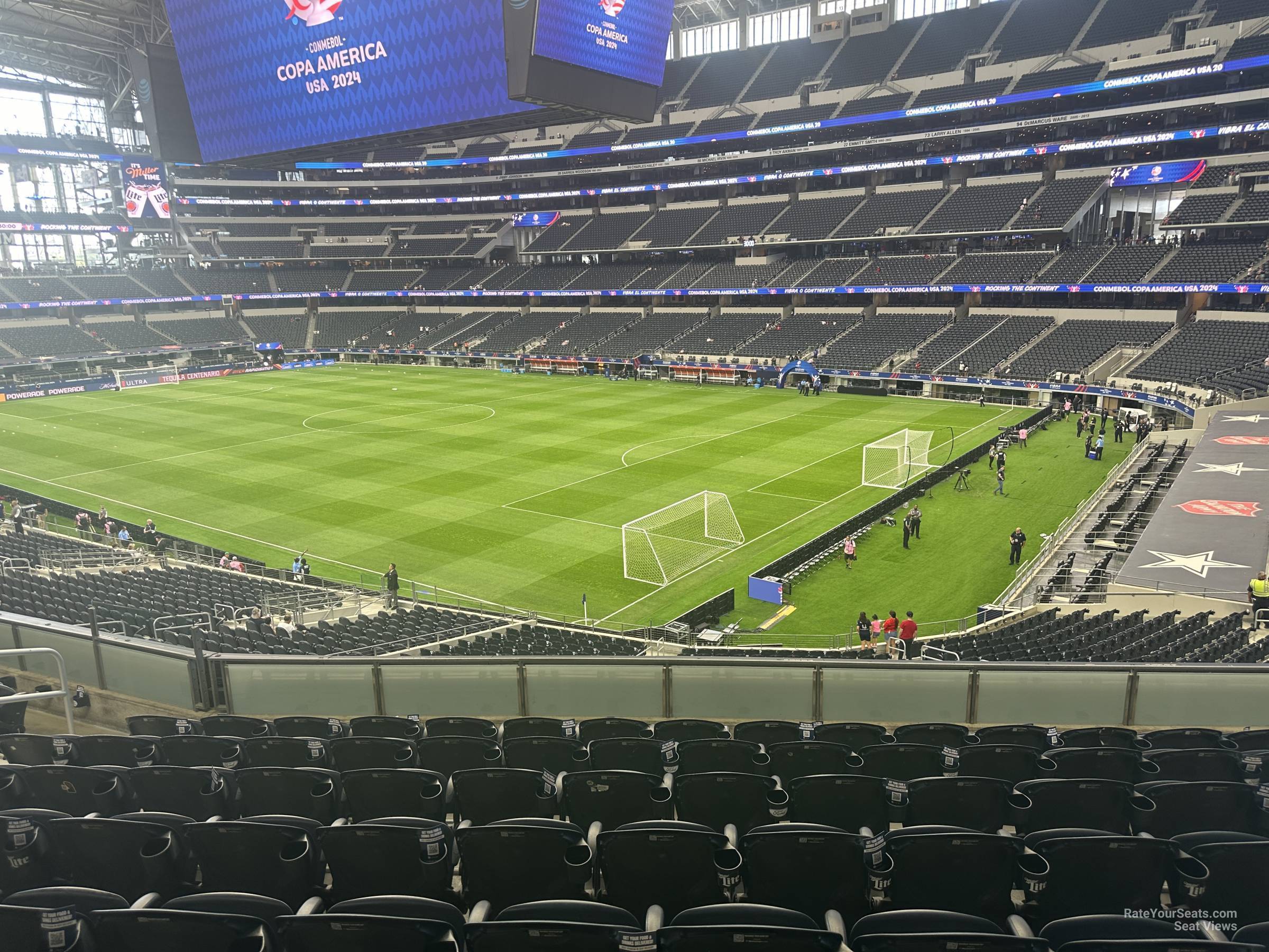 section 203, row 8 seat view  for soccer - at&t stadium (cowboys stadium)