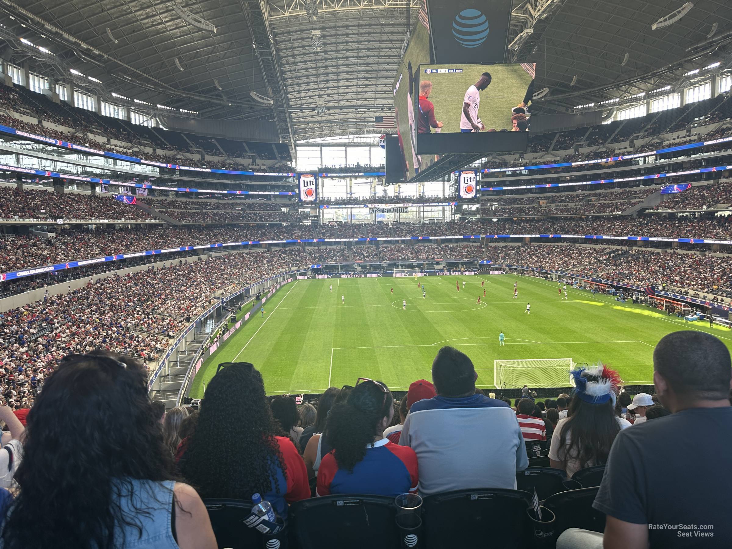 section 250, row 15 seat view  for soccer - at&t stadium (cowboys stadium)