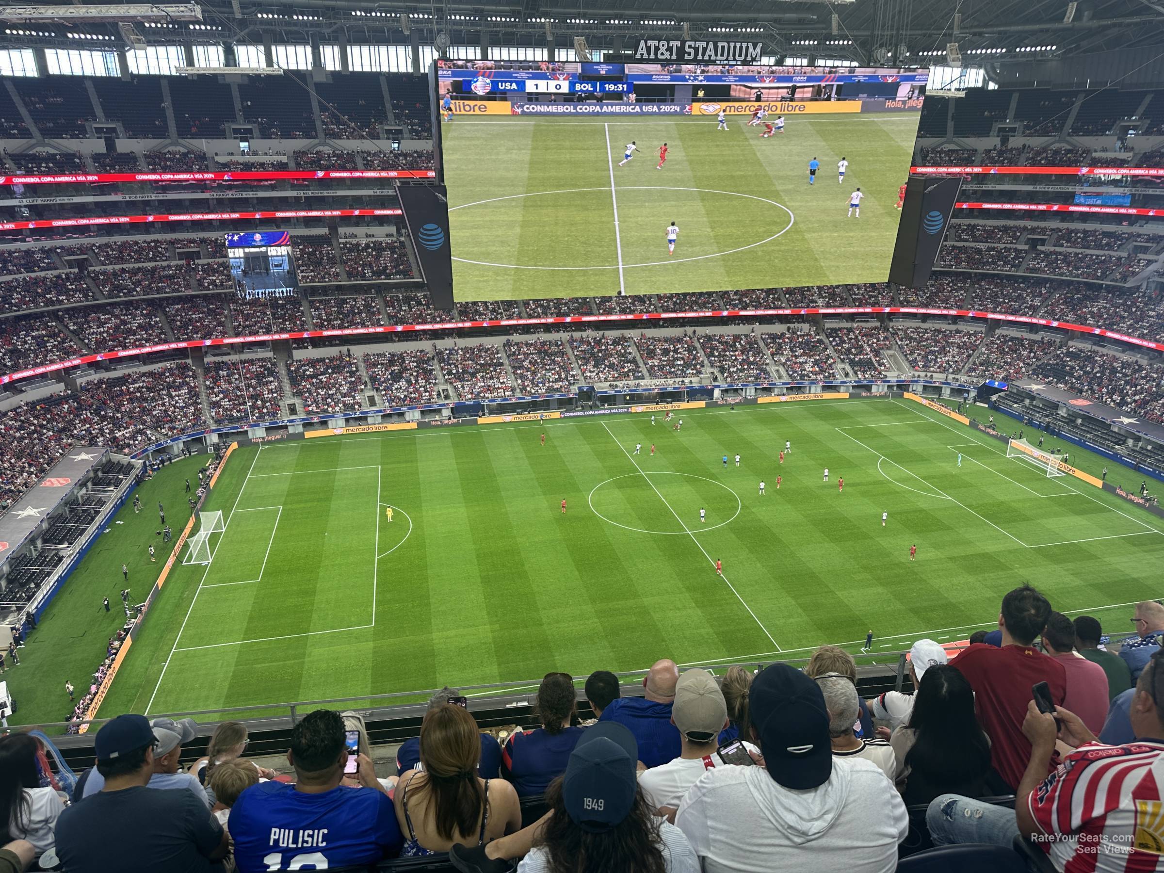 section 445, row 6 seat view  for soccer - at&t stadium (cowboys stadium)