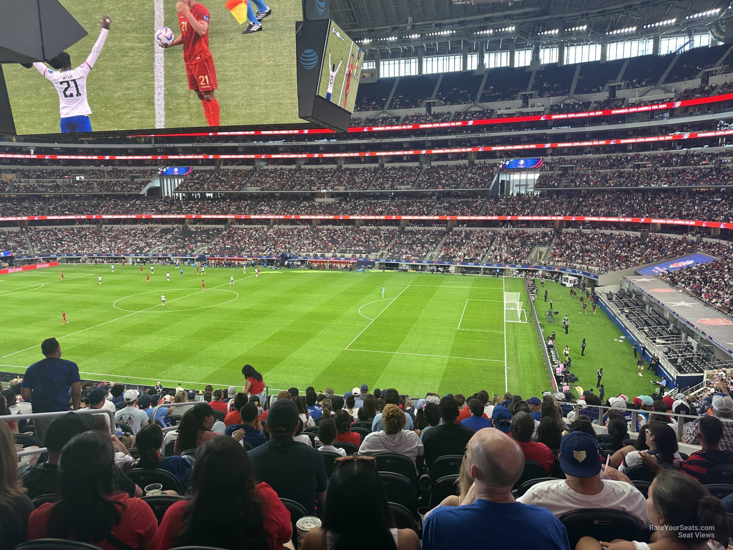 section c206, row 14 seat view  for soccer - at&t stadium (cowboys stadium)