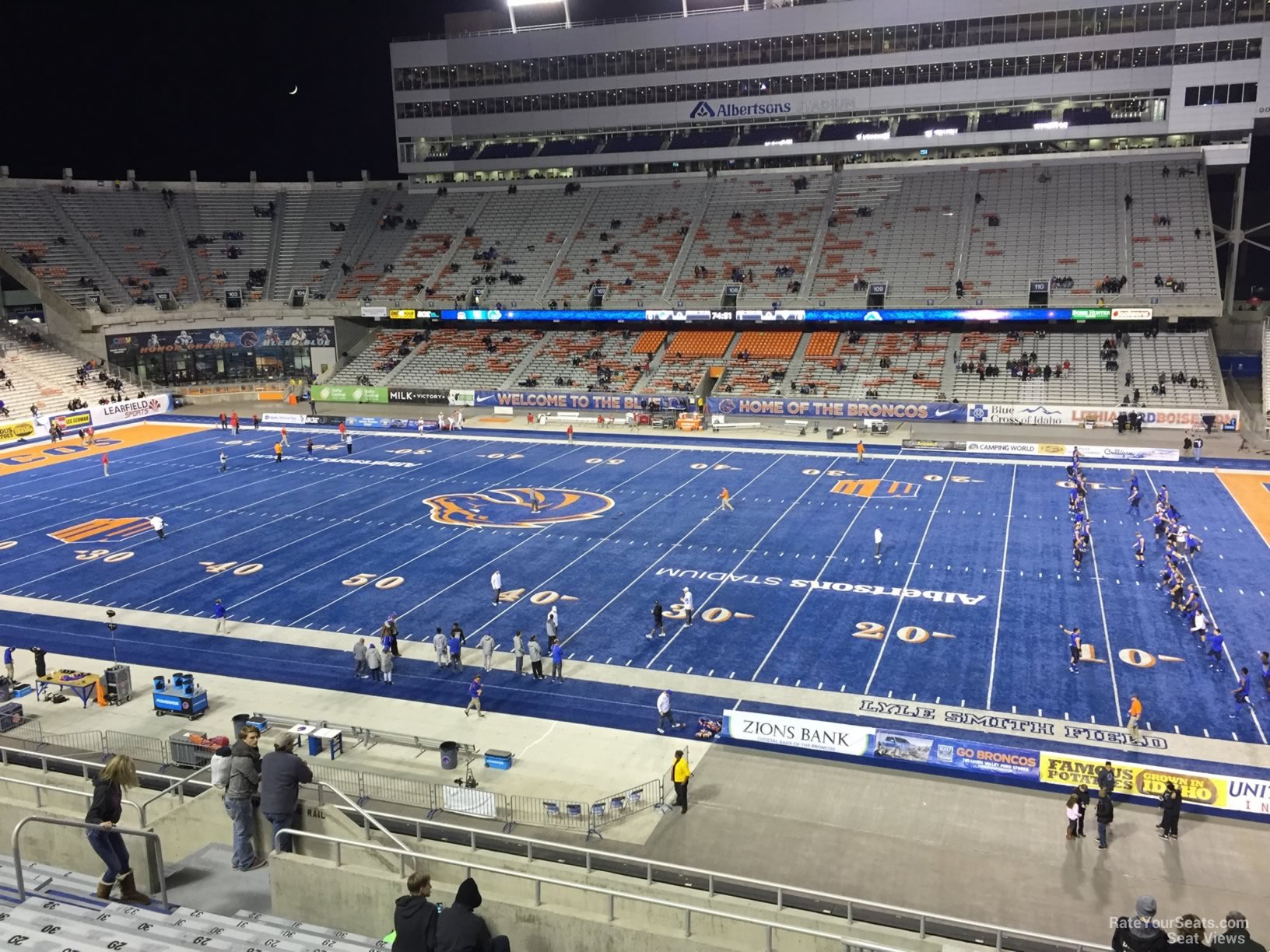 section 121, row l seat view  - bronco stadium (albertsons stadium)