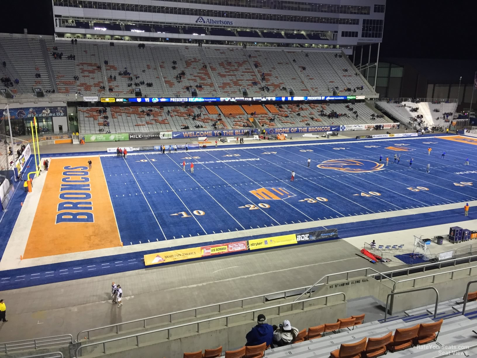 section 126, row l seat view  - bronco stadium (albertsons stadium)