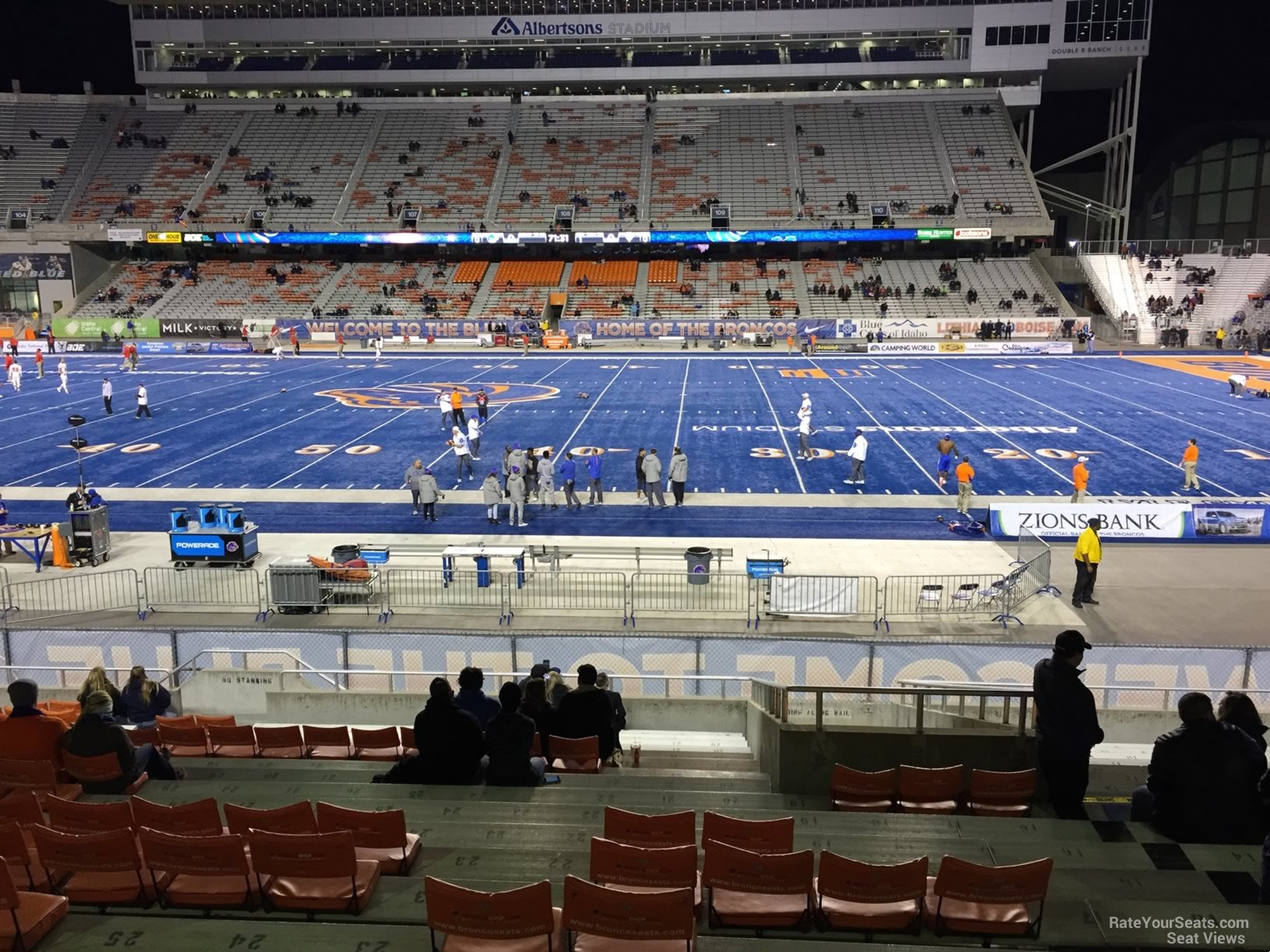 section 22, row v seat view  - bronco stadium (albertsons stadium)