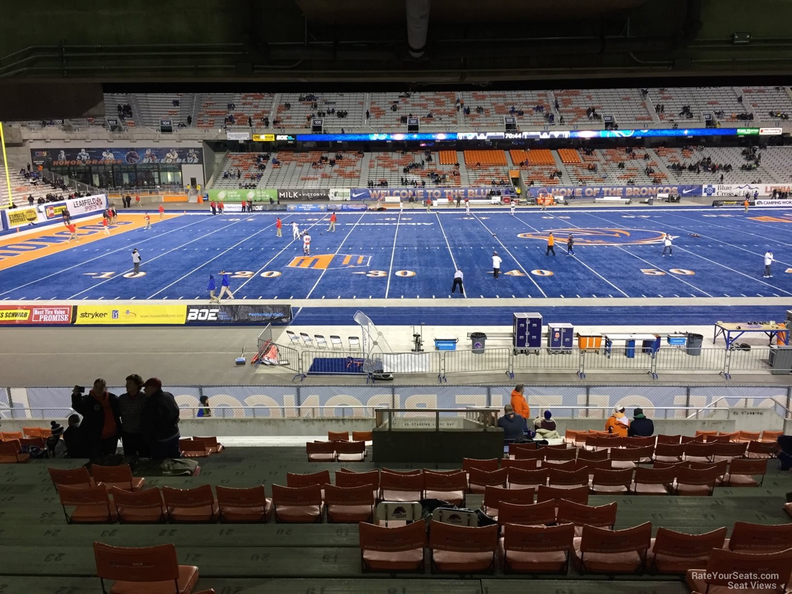 section 24, row v seat view  - bronco stadium (albertsons stadium)