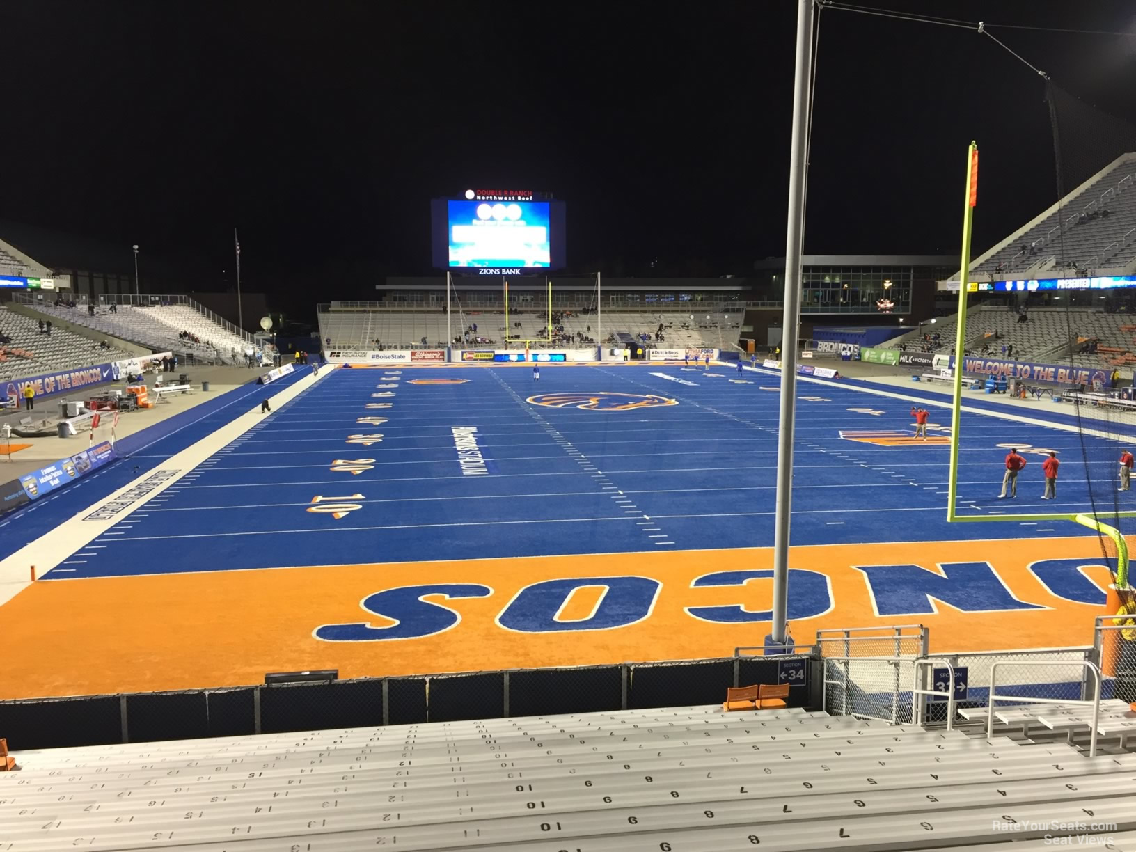 section 34, row v seat view  - bronco stadium (albertsons stadium)