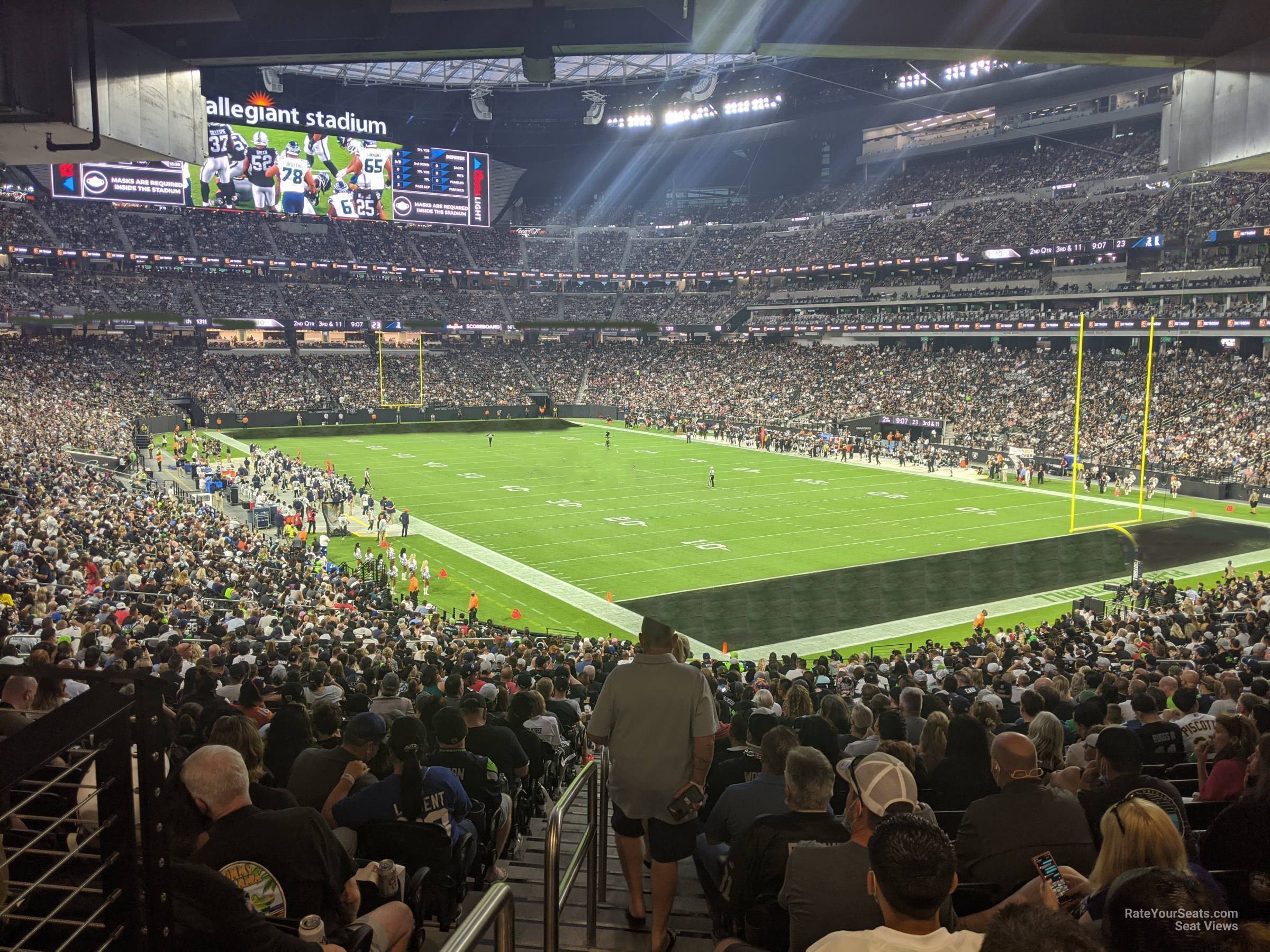 section 105 seat view  for football - allegiant stadium