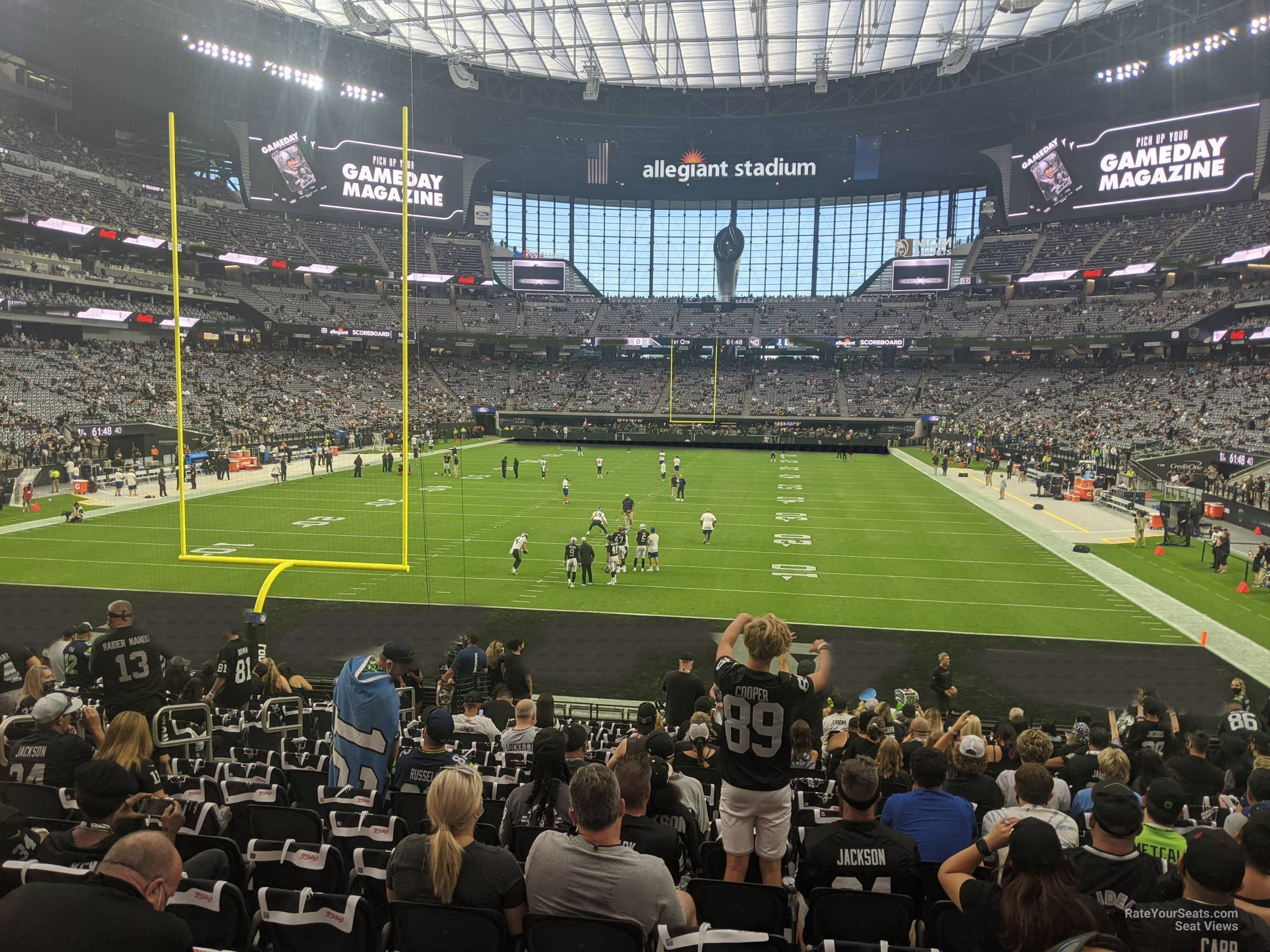 section 122, row 20 seat view  for football - allegiant stadium