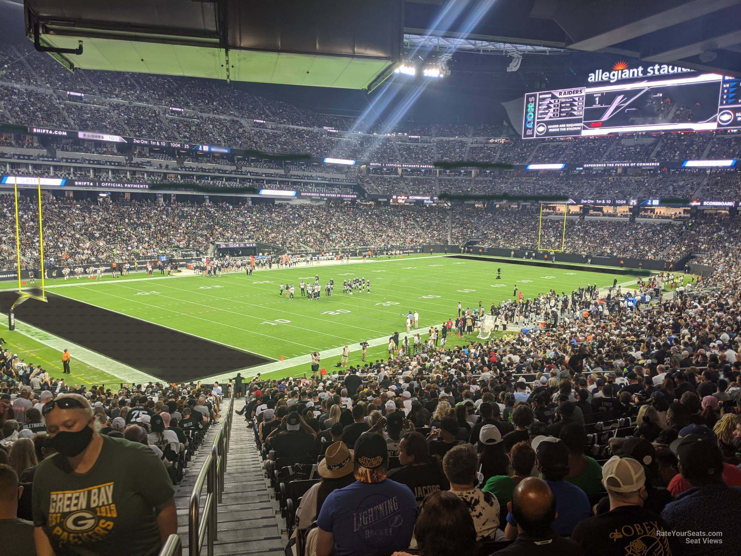 section 141 seat view  for football - allegiant stadium