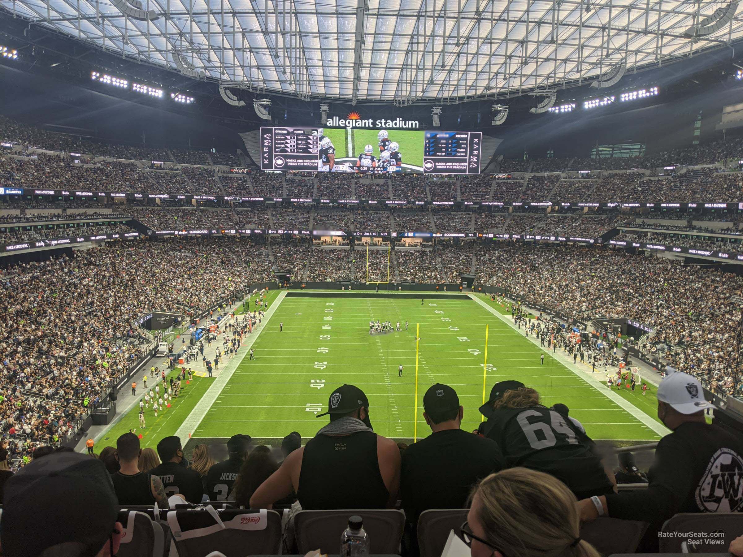 section 202 seat view  for football - allegiant stadium