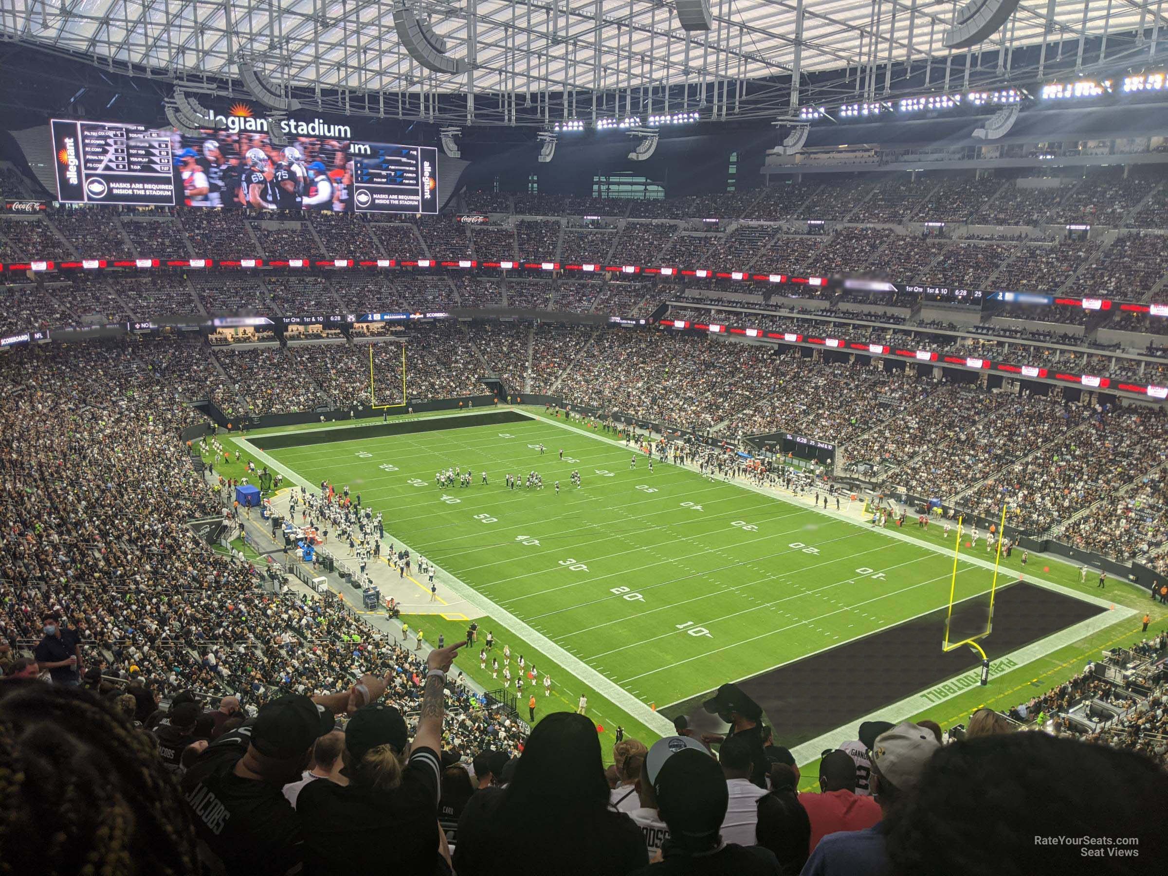 section 207 seat view  for football - allegiant stadium