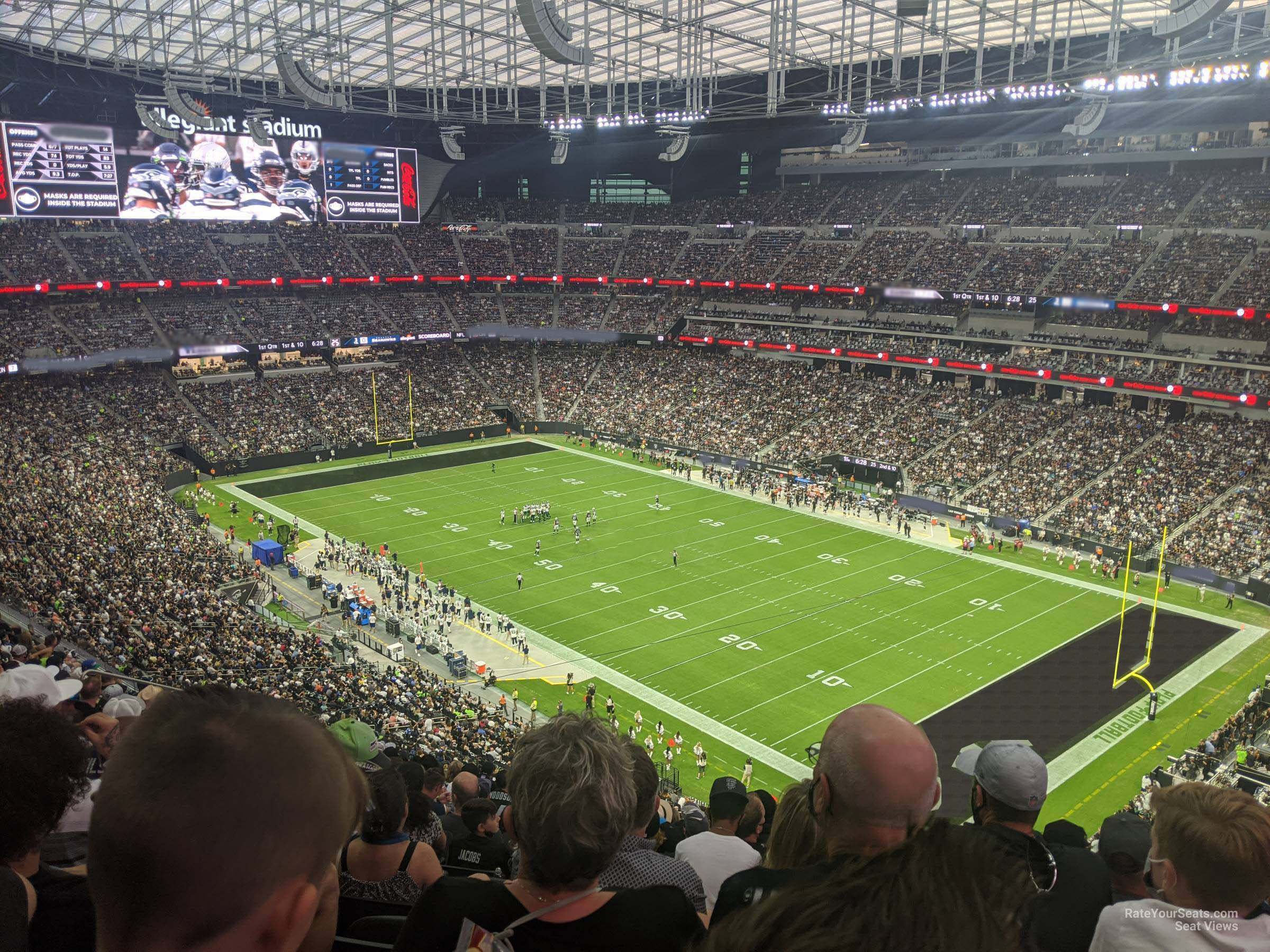 section 208 seat view  for football - allegiant stadium