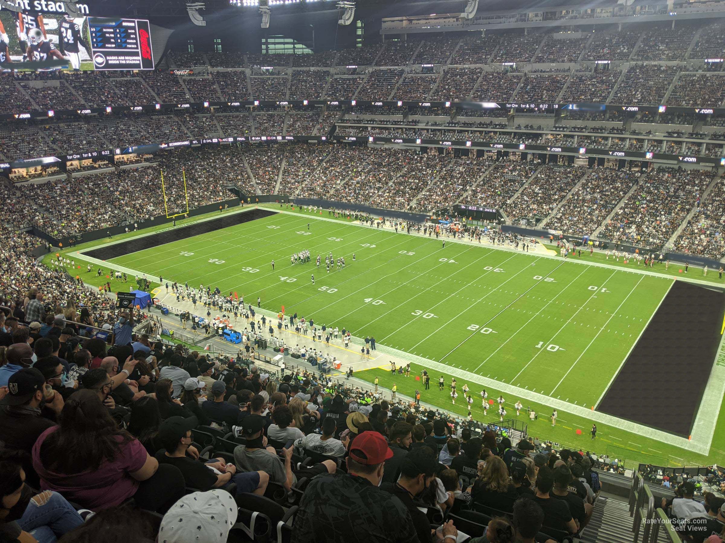 section 308 seat view  for football - allegiant stadium