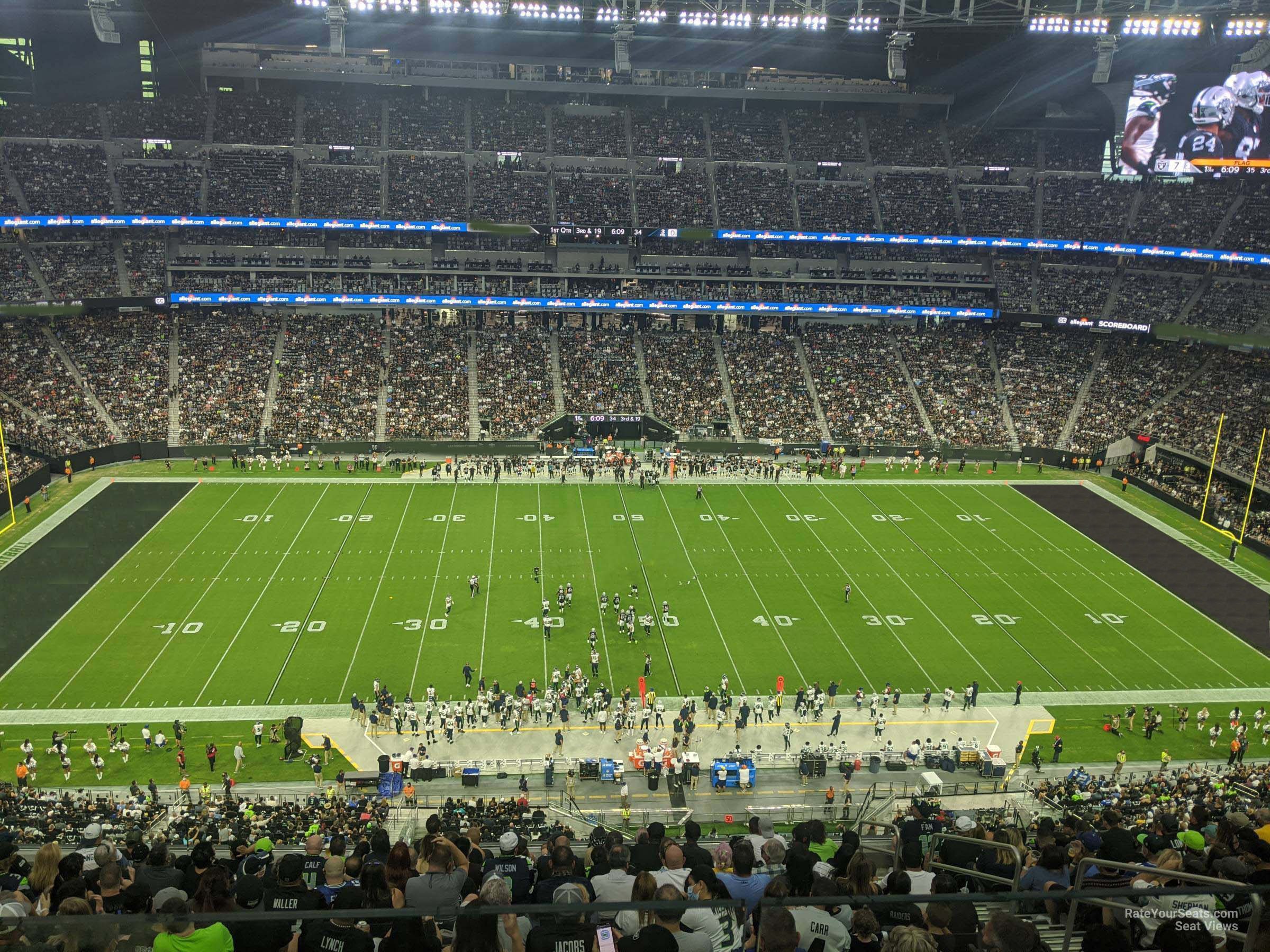 section 313 seat view  for football - allegiant stadium