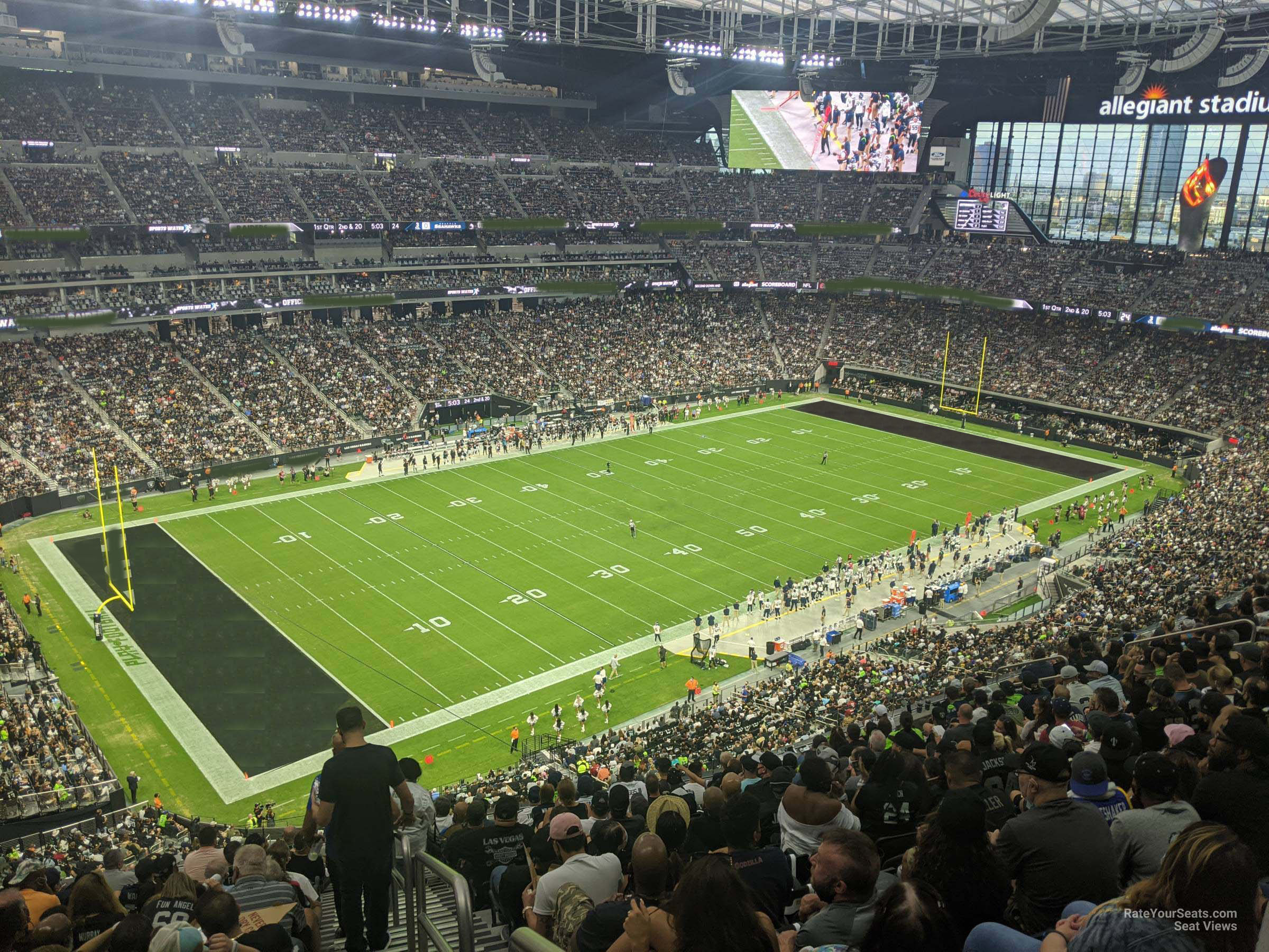 section 318 seat view  for football - allegiant stadium