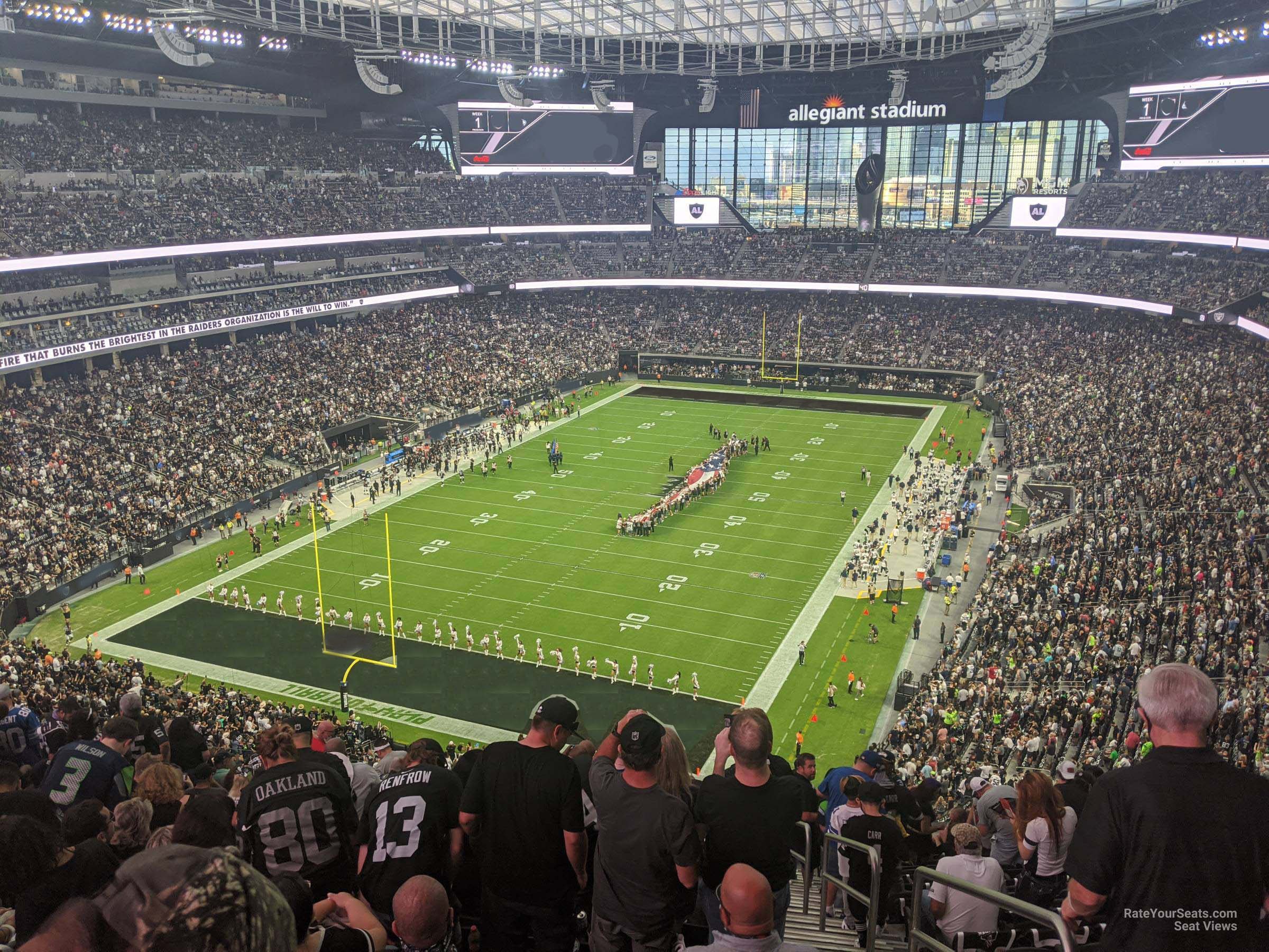 section 322 seat view  for football - allegiant stadium