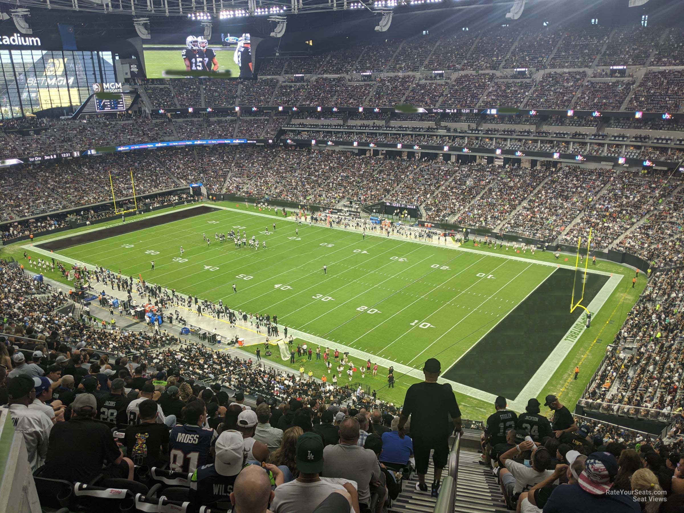 section 332 seat view  for football - allegiant stadium