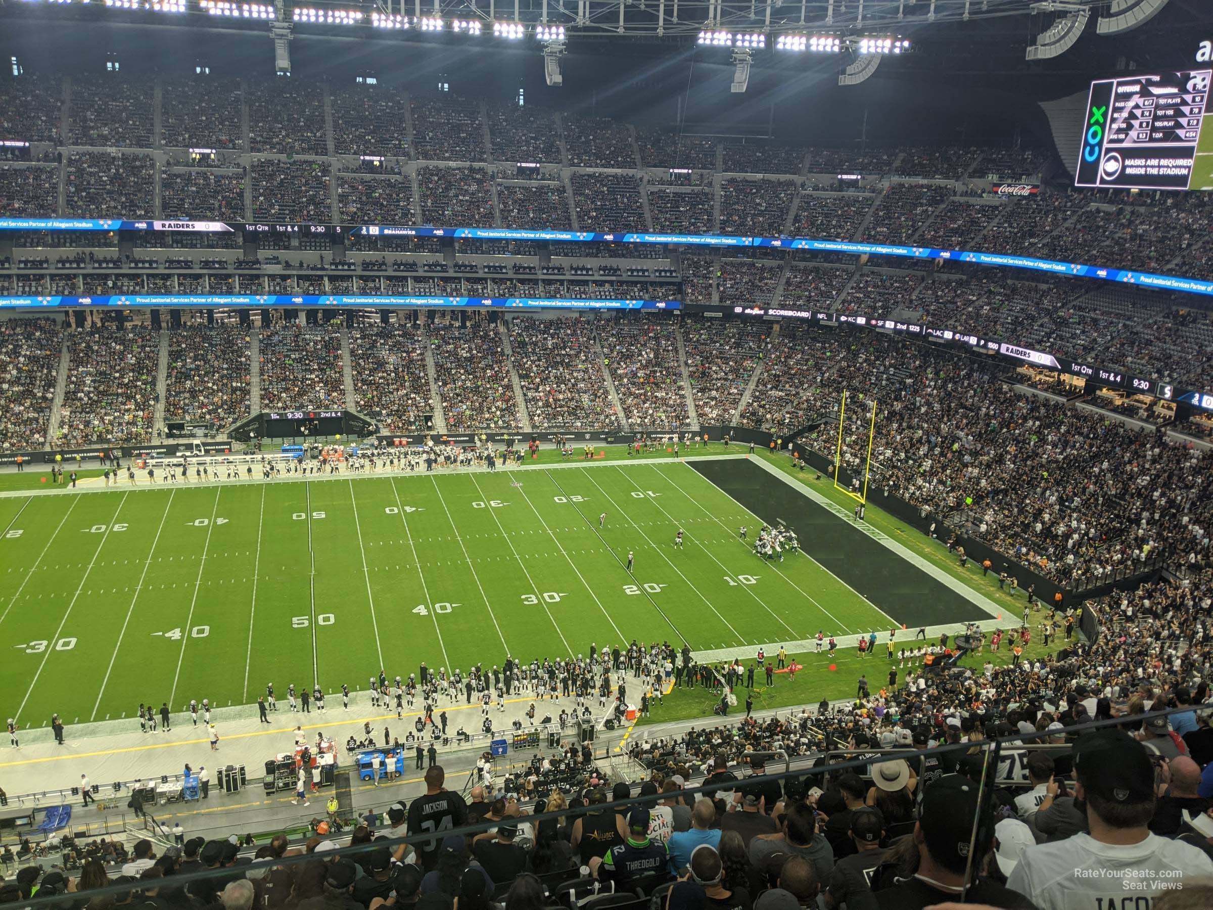 section 338 seat view  for football - allegiant stadium