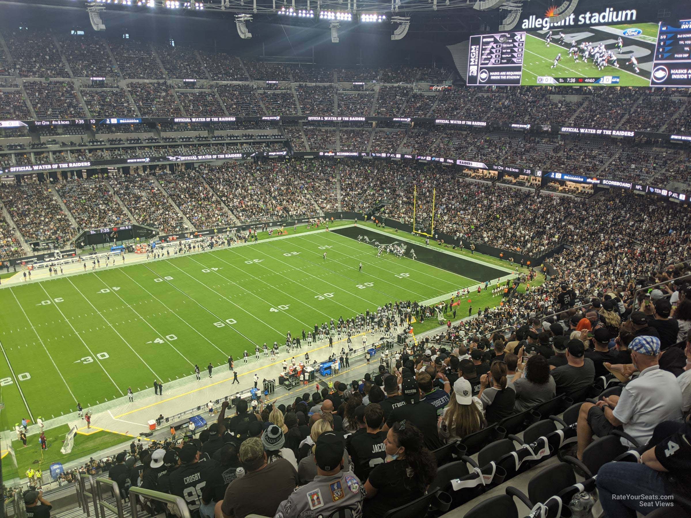 section 341 seat view  for football - allegiant stadium