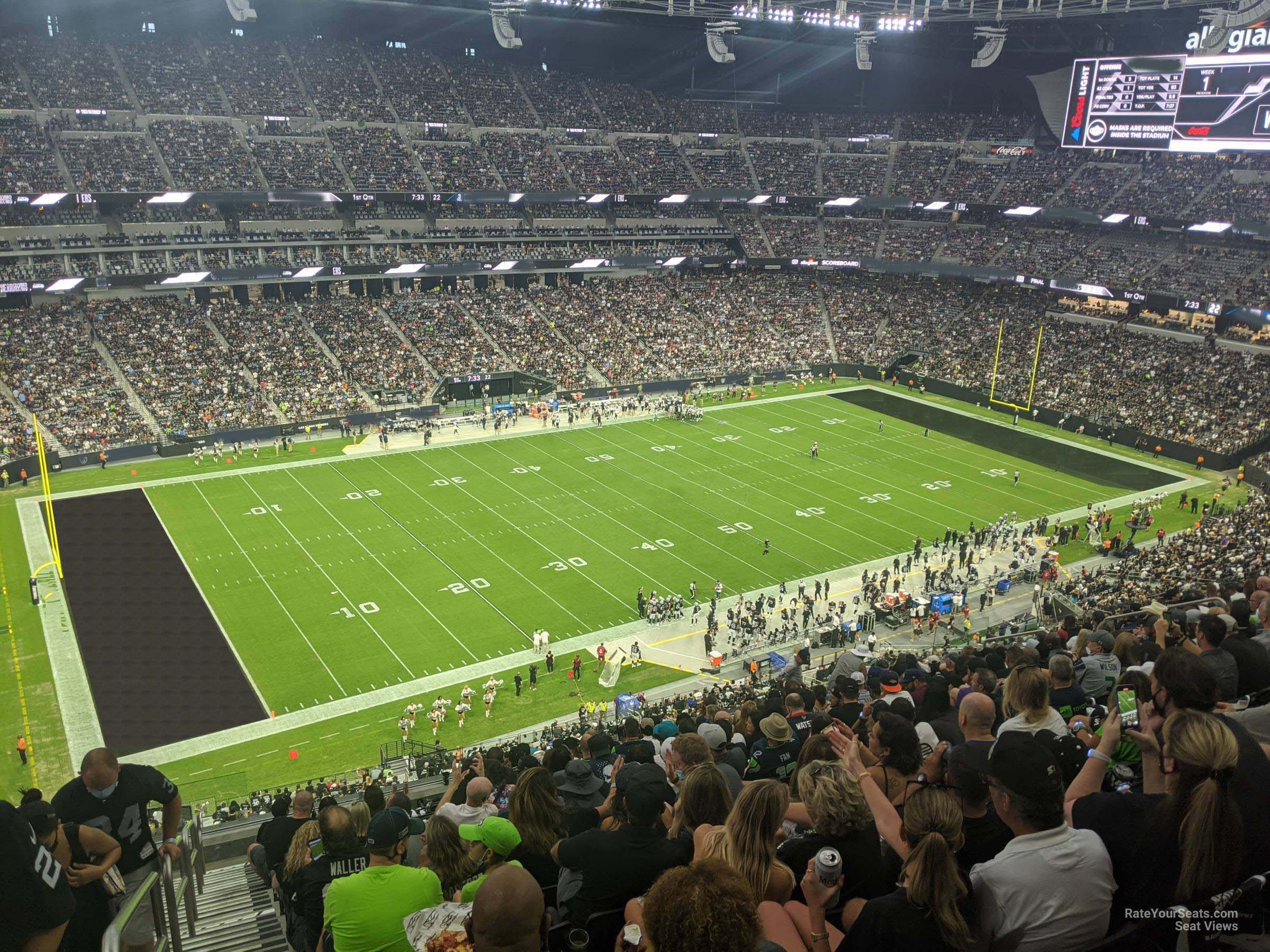 section 342 seat view  for football - allegiant stadium