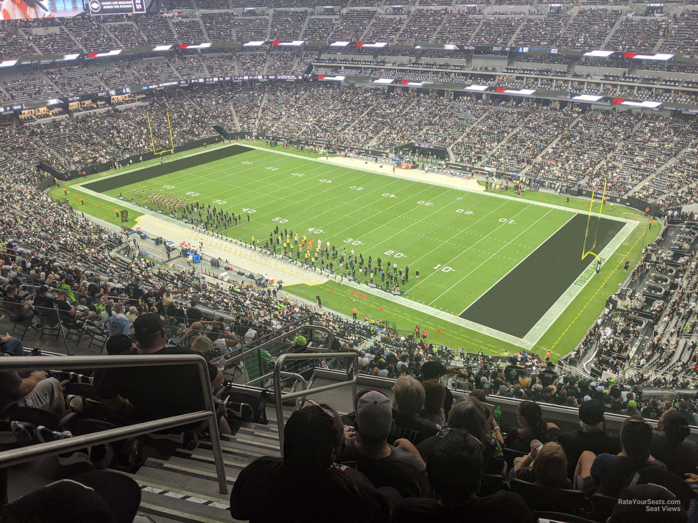 section 406, row 7 seat view  for football - allegiant stadium