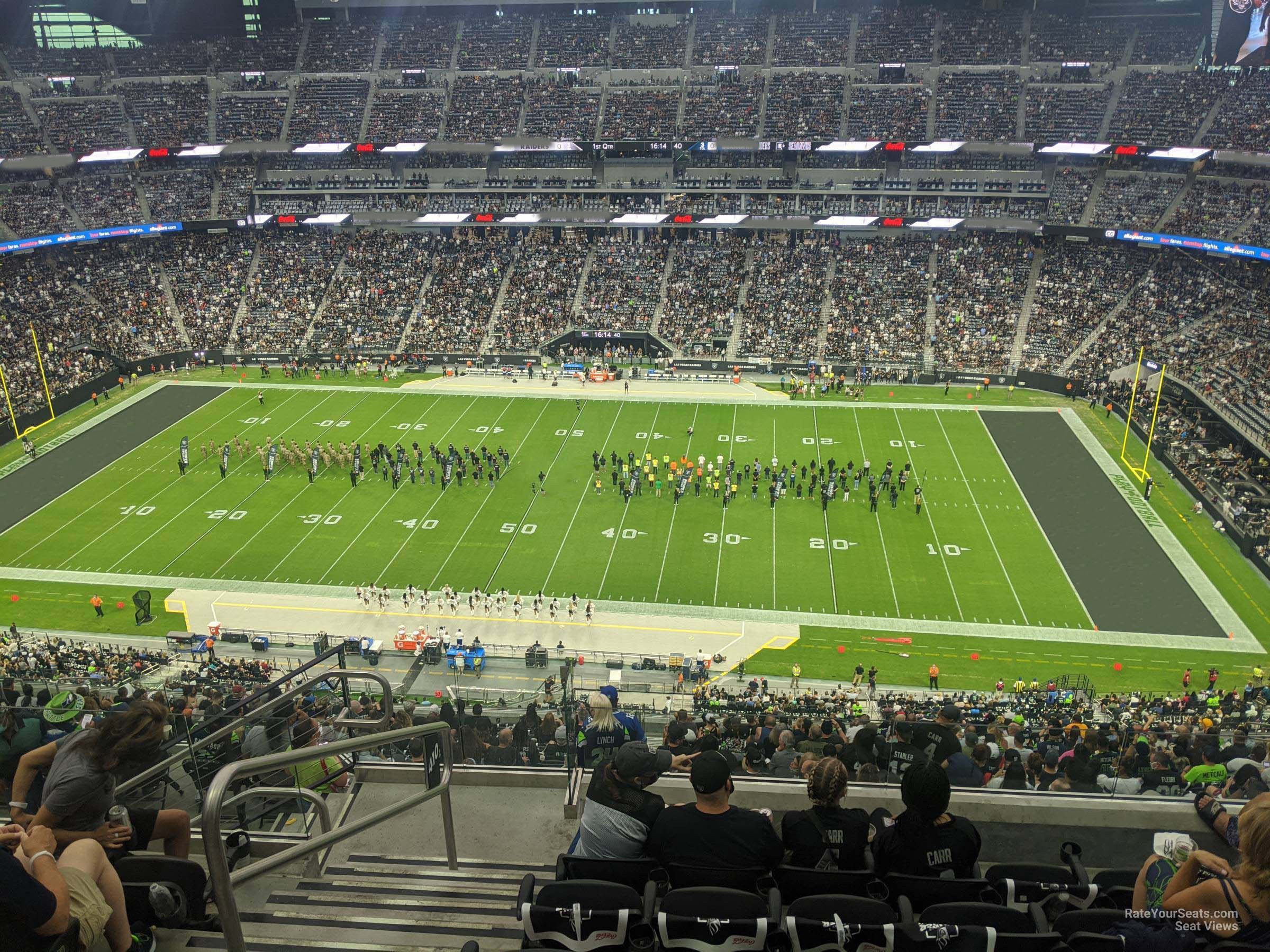 section 410, row 7 seat view  for football - allegiant stadium