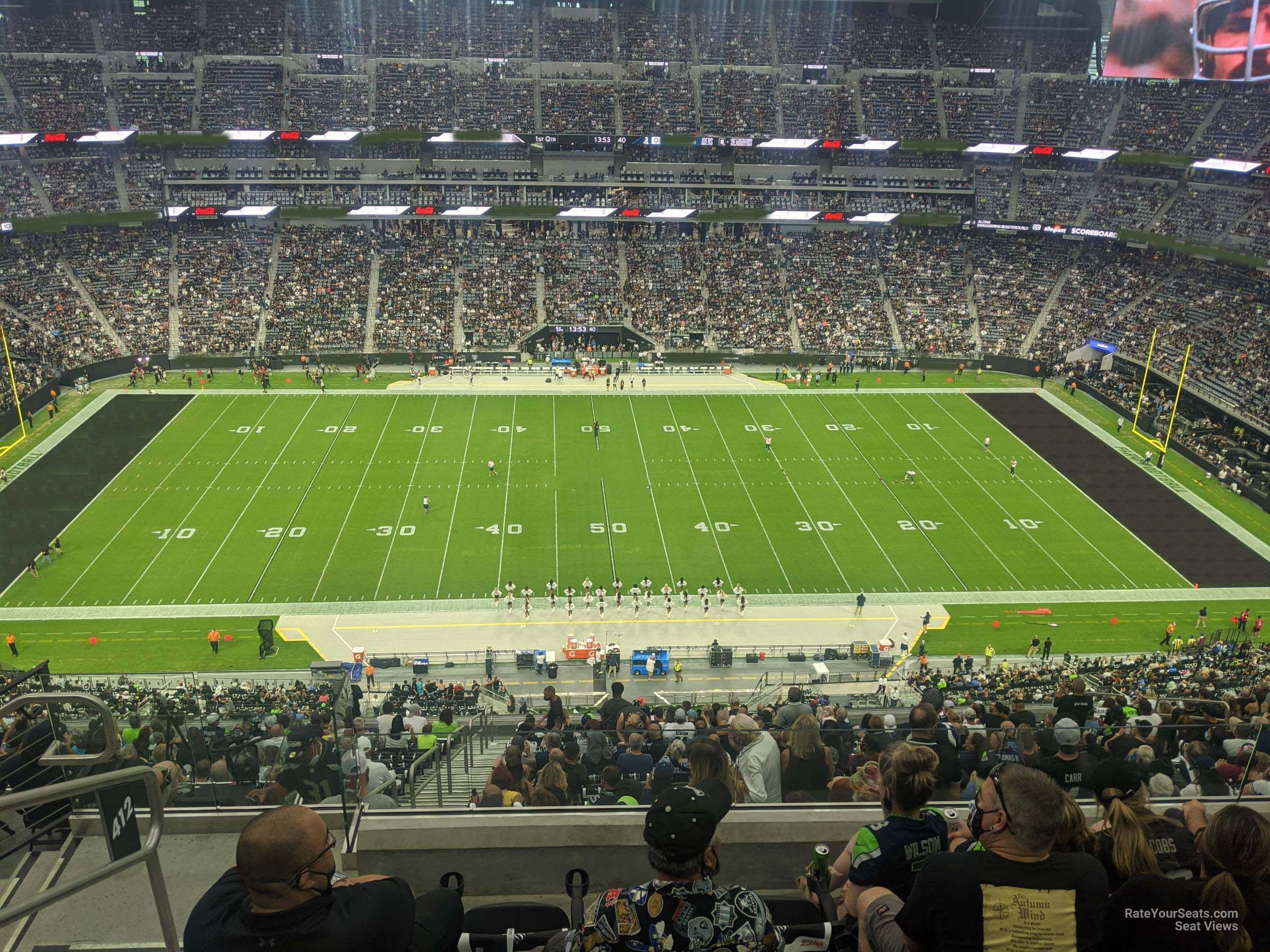 section 412, row 6 seat view  for football - allegiant stadium