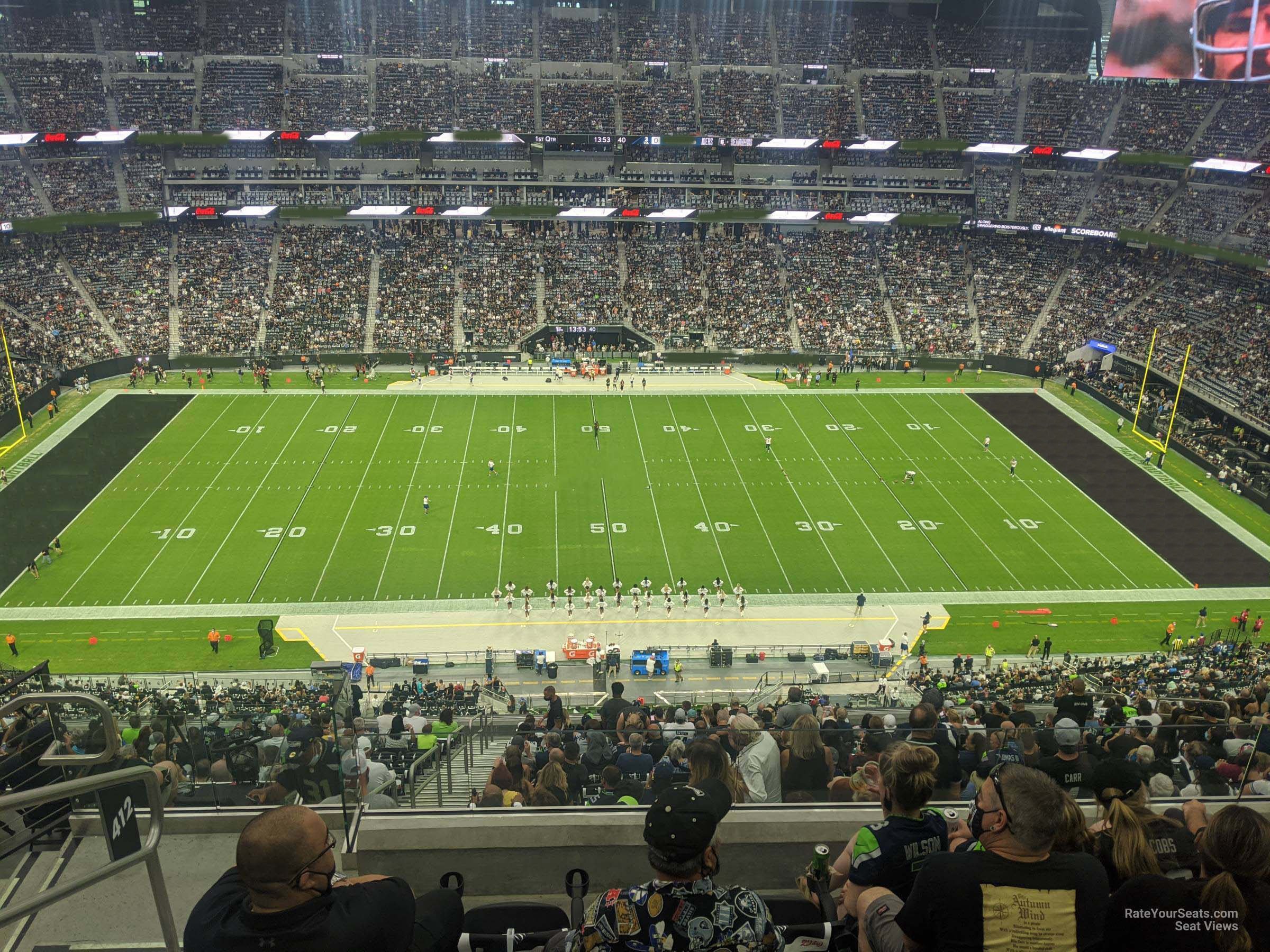 section 412, row 6 seat view  - allegiant stadium