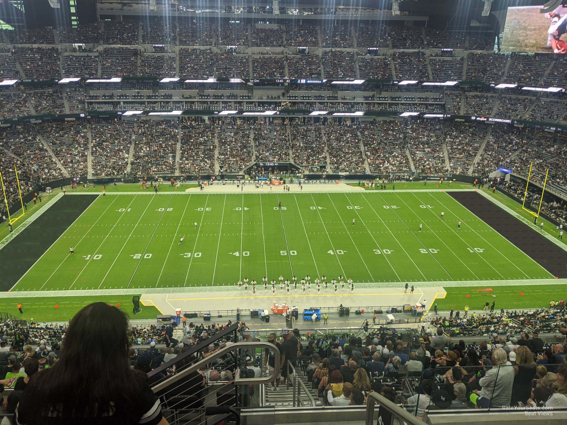 section 413, row 3 seat view  for football - allegiant stadium